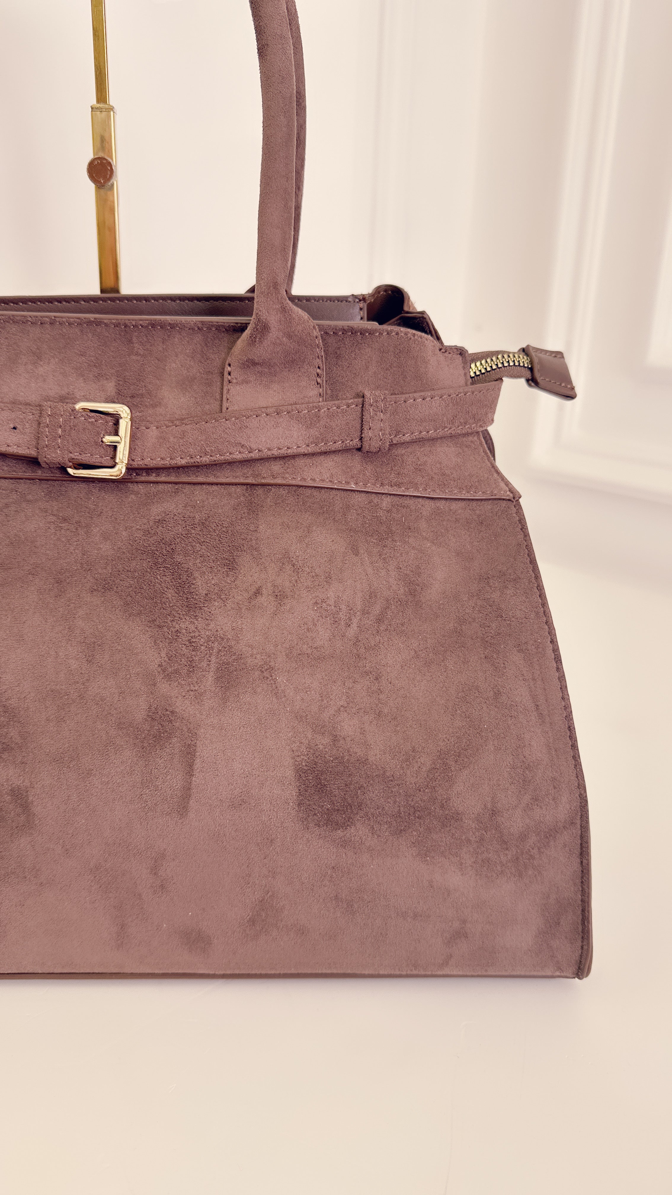 Borsa spalla velluto cioccolato