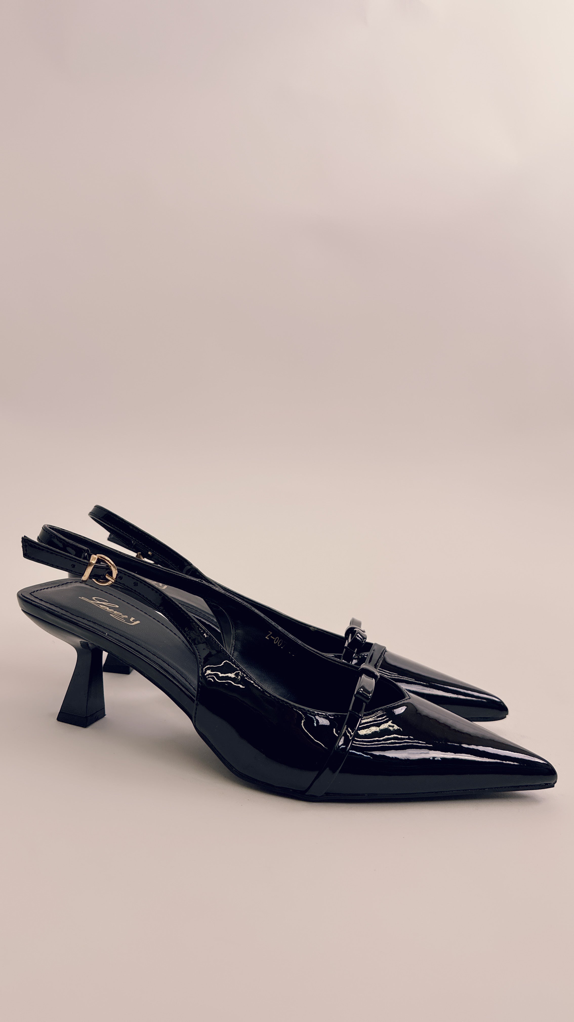 Slingback in vernice black 007
