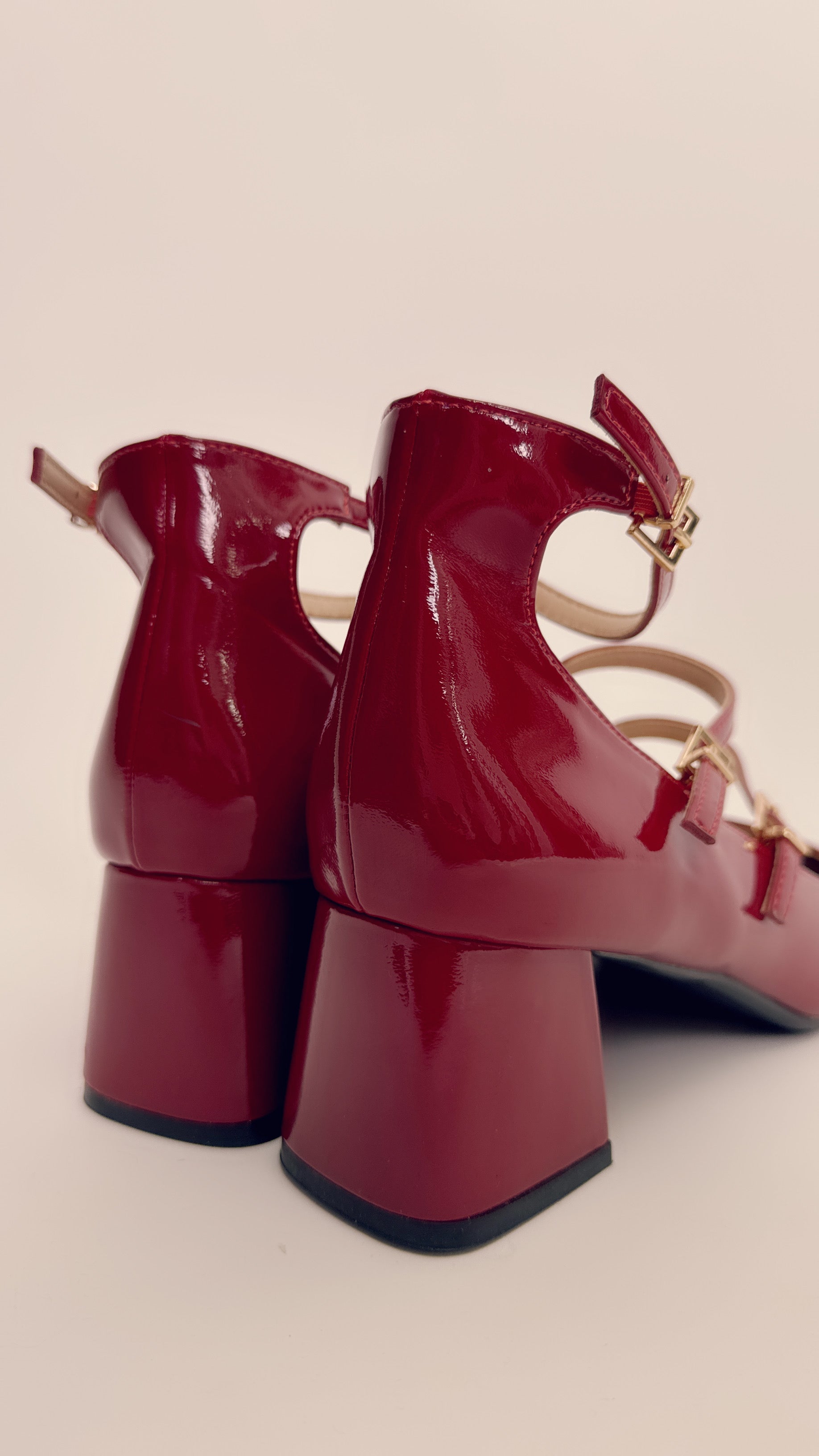 Ballerina con tacco bordeaux 95102