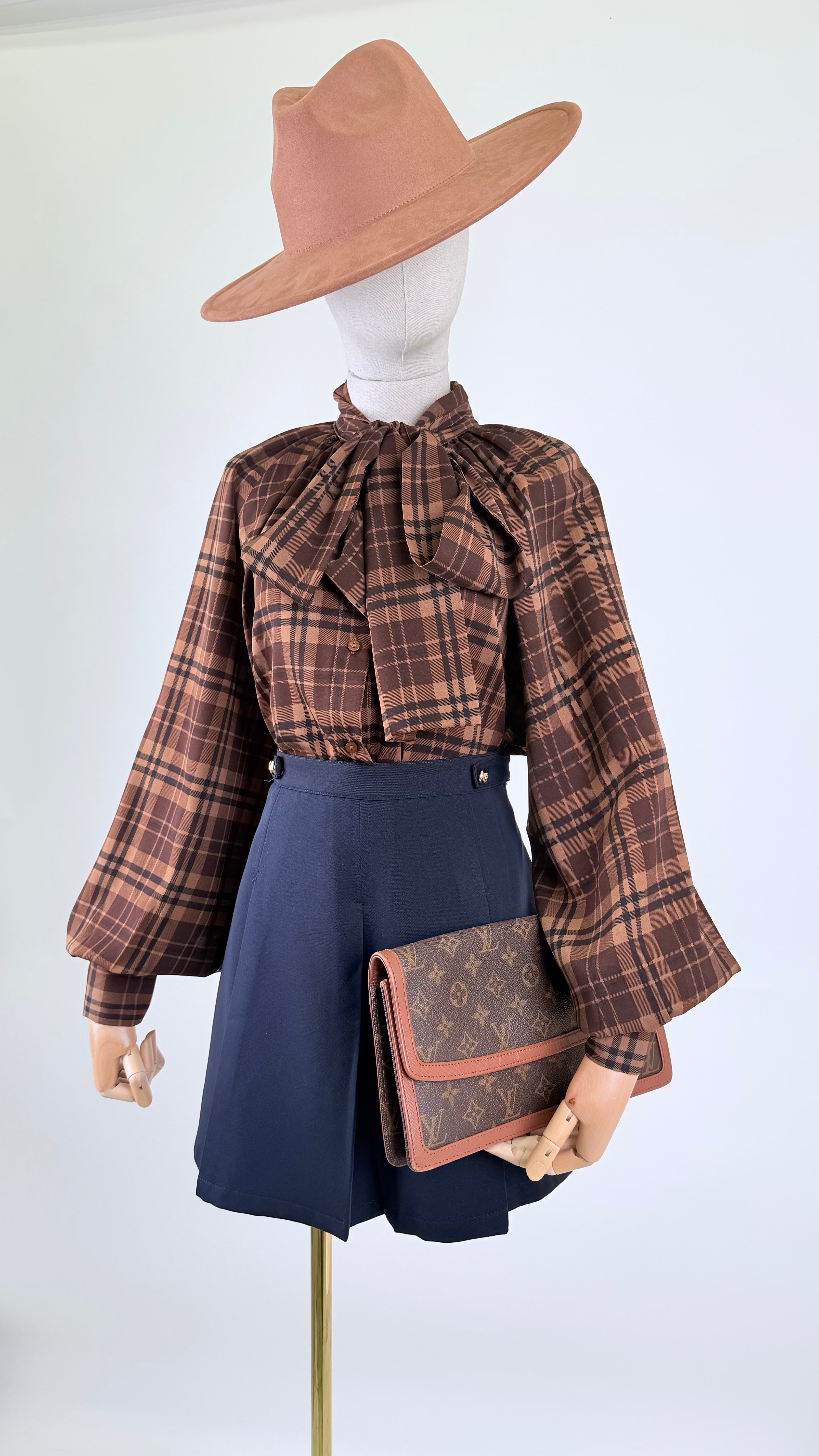 Camicia a quadri marrone