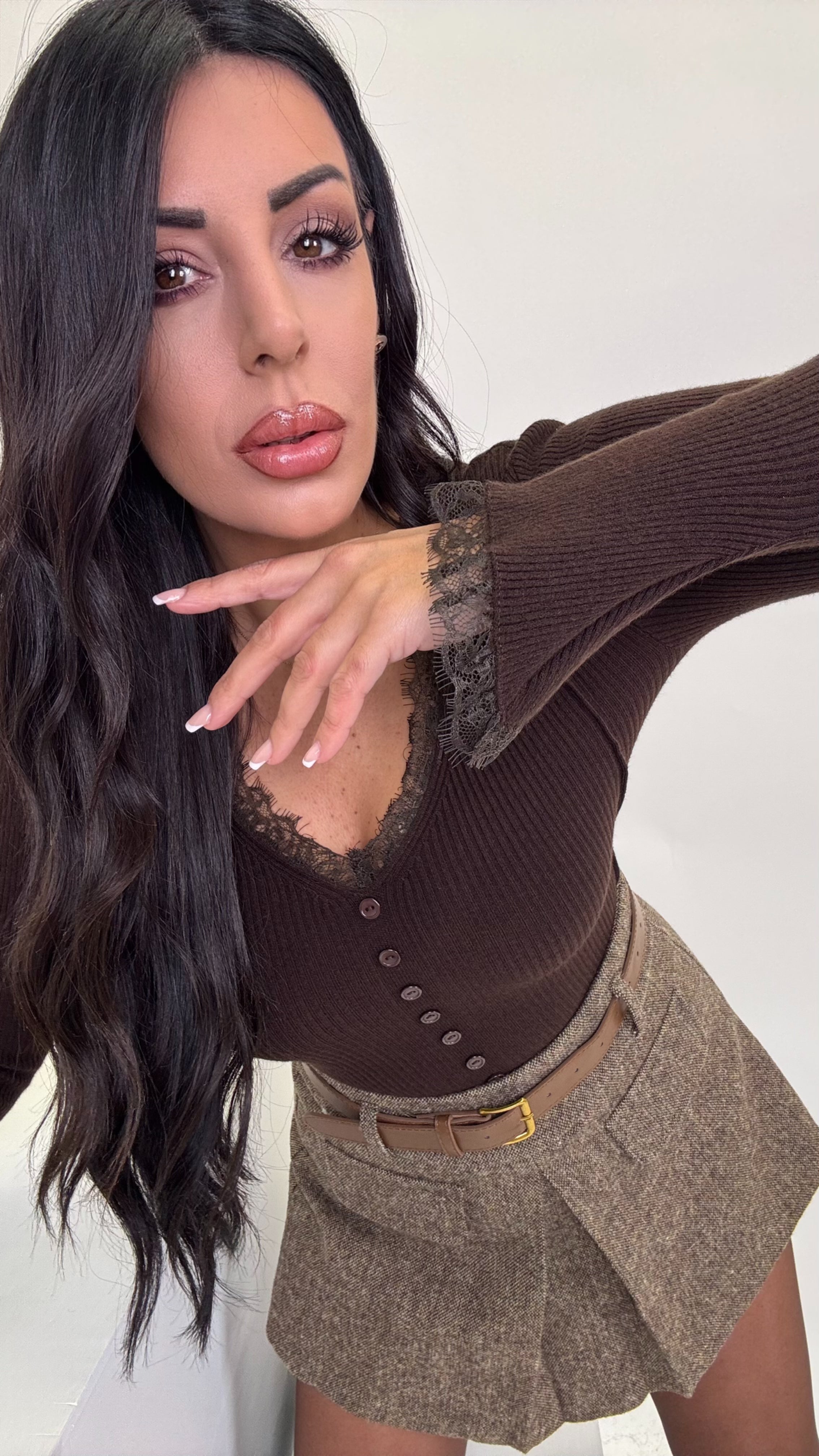 Maglia costine brown