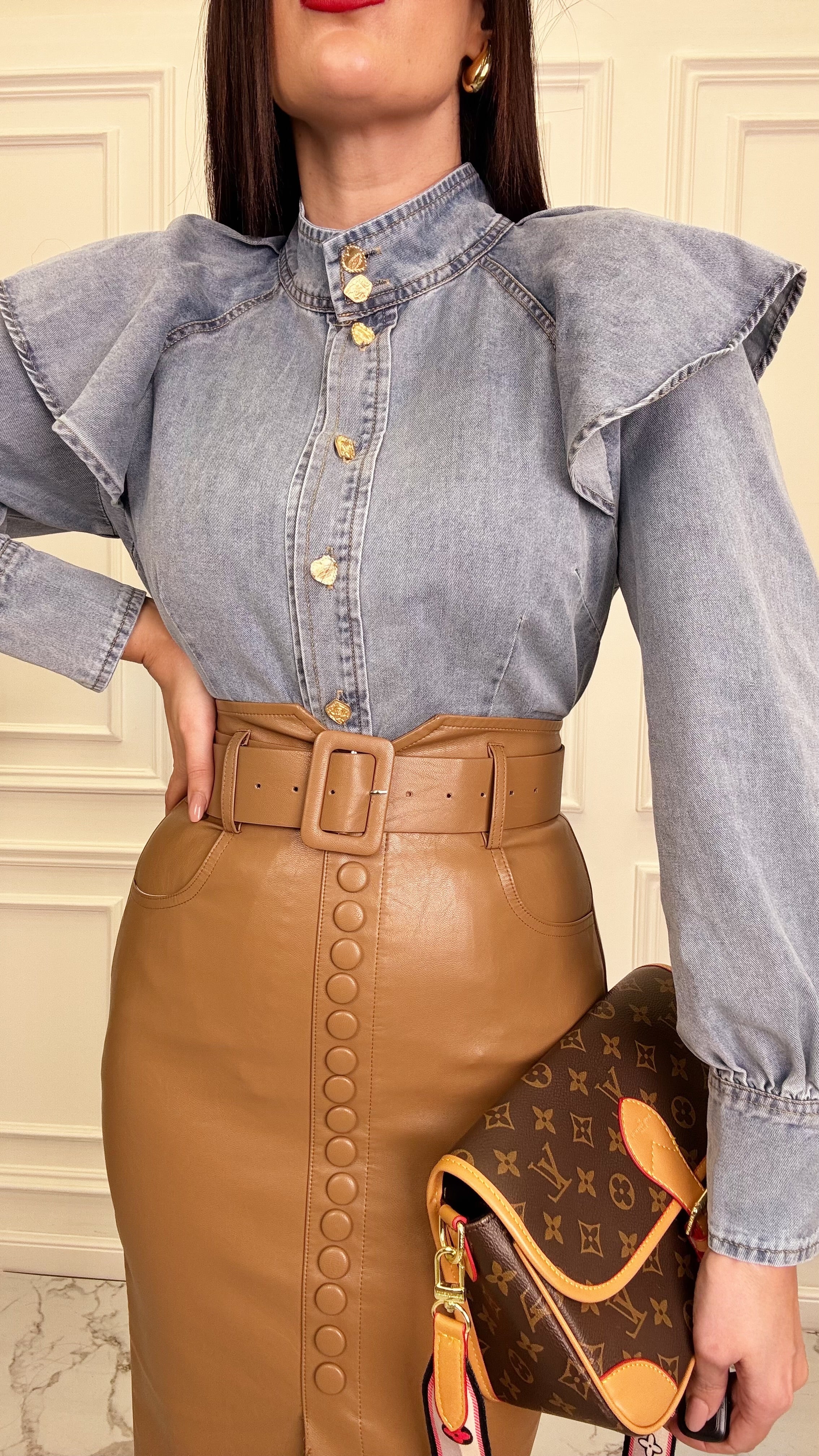 Longuette ecopelle camel