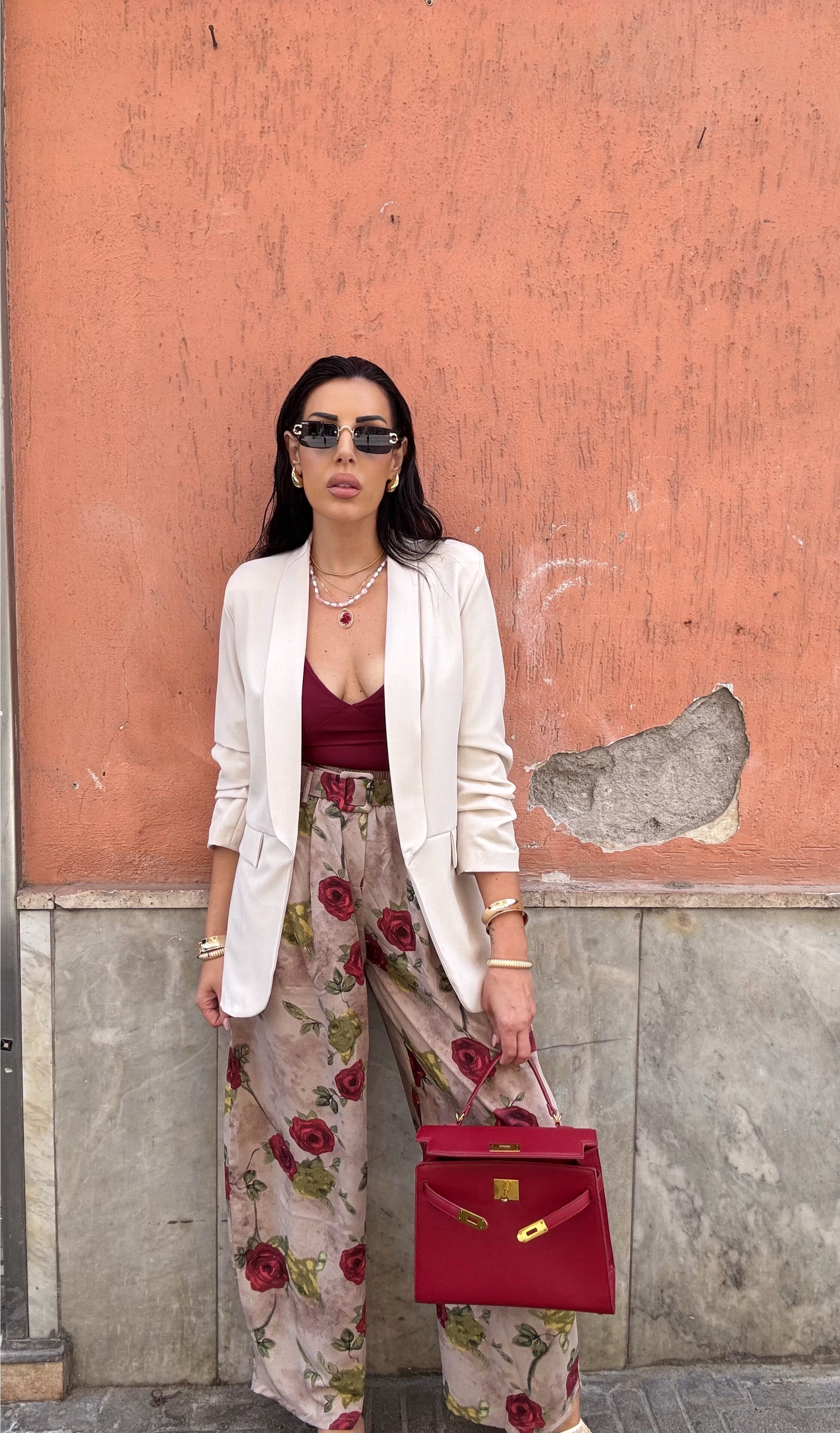 Blazer manica arricciata