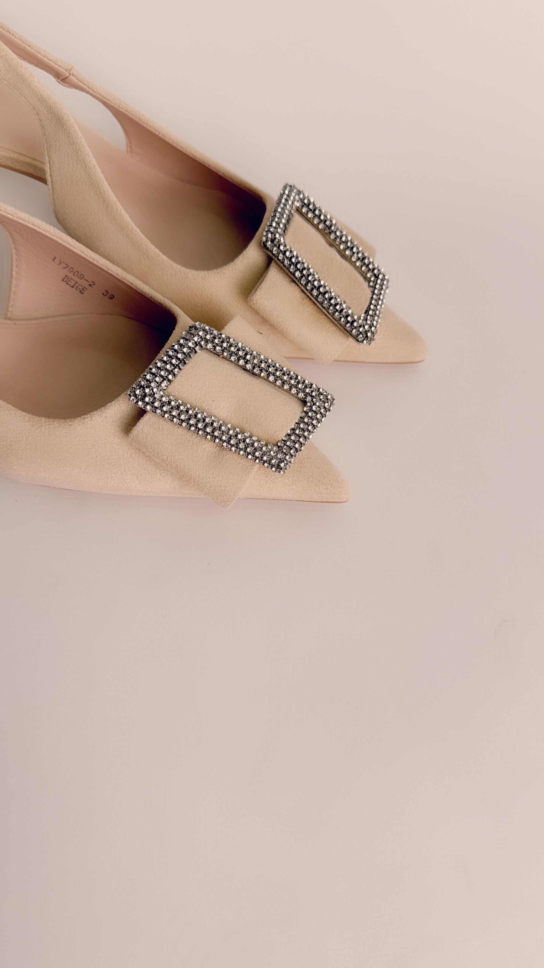 Slingback camoscio beige