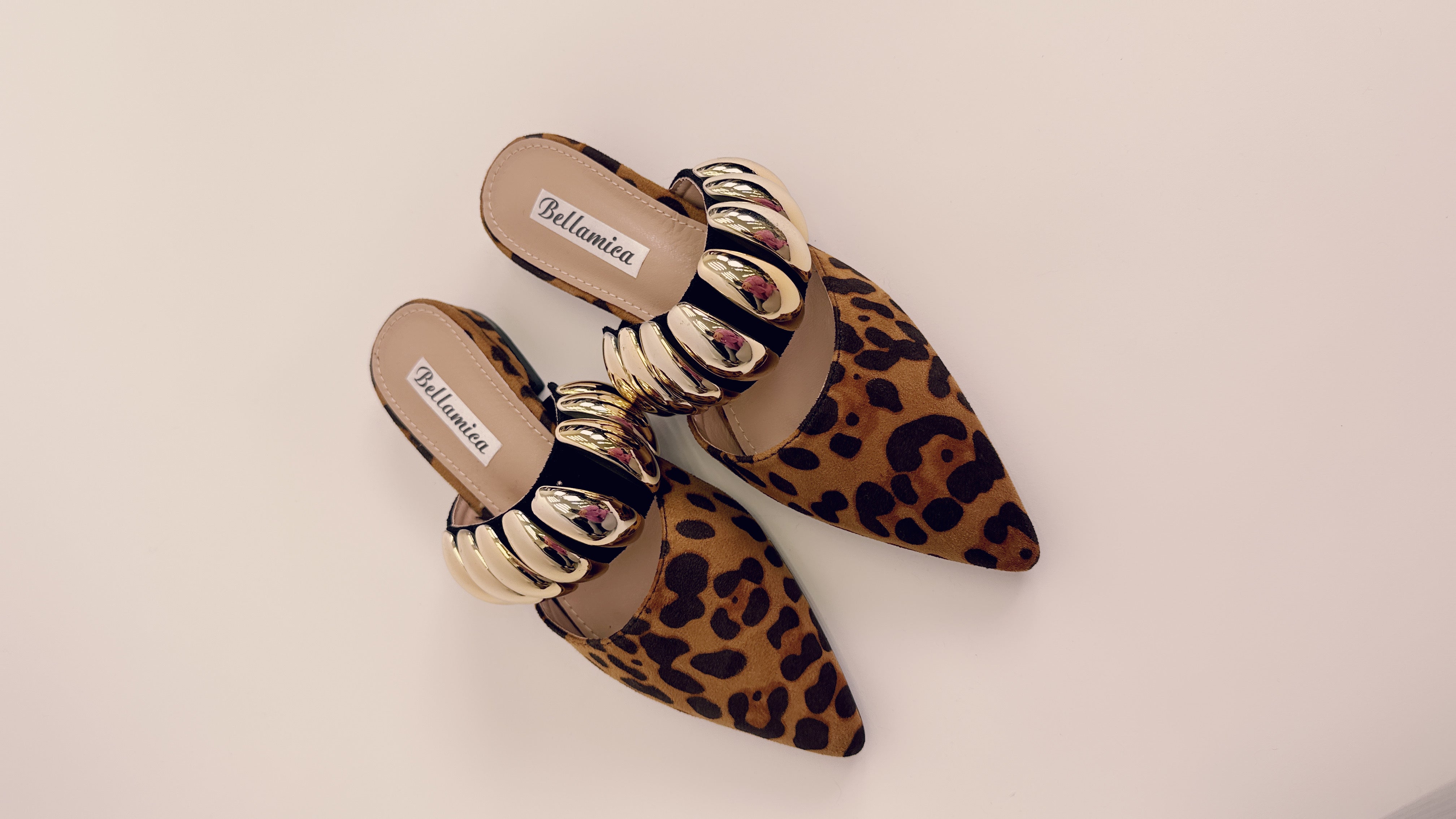 Sabot leopardato dettagli oro