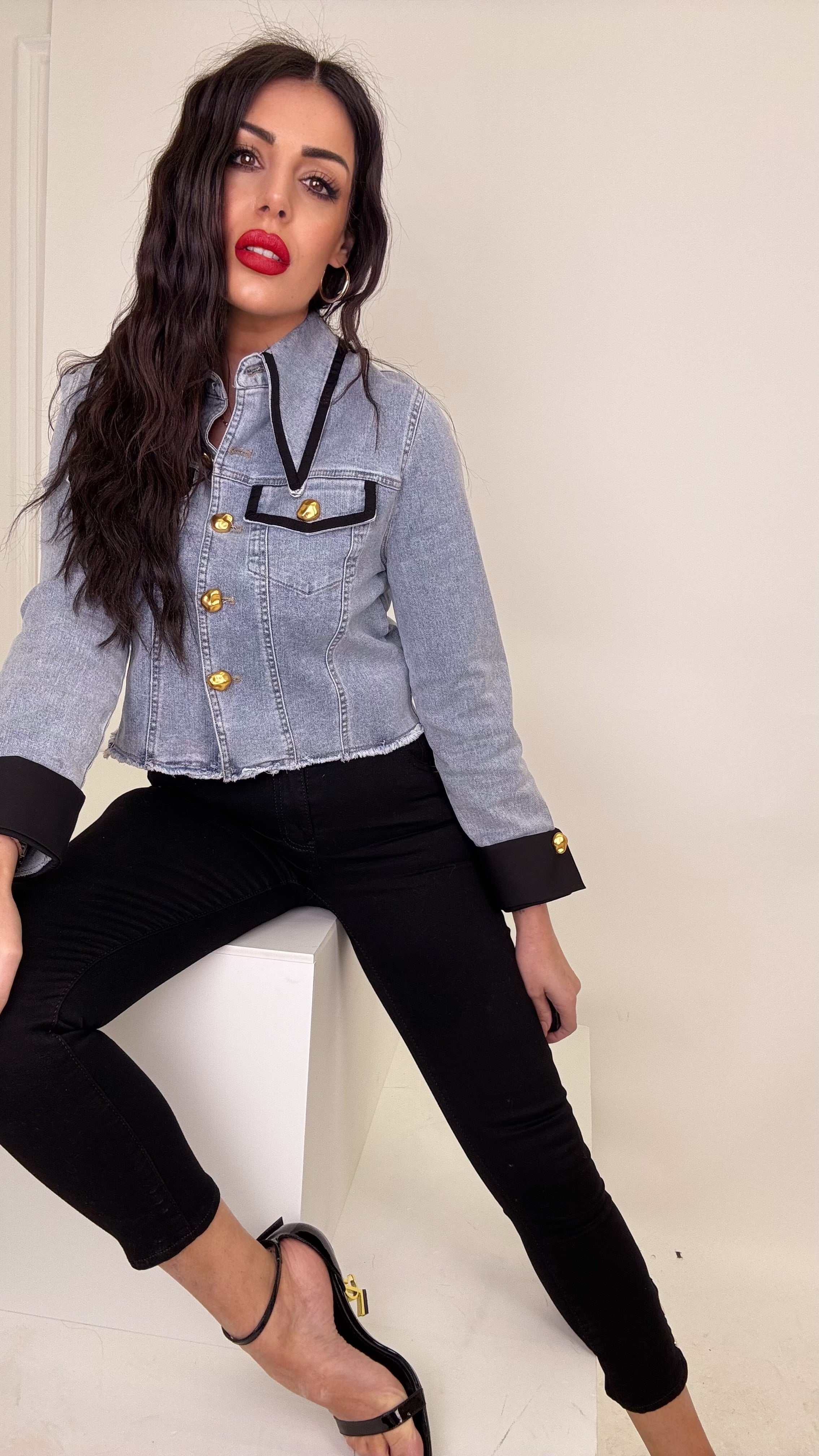 Denim skinny black