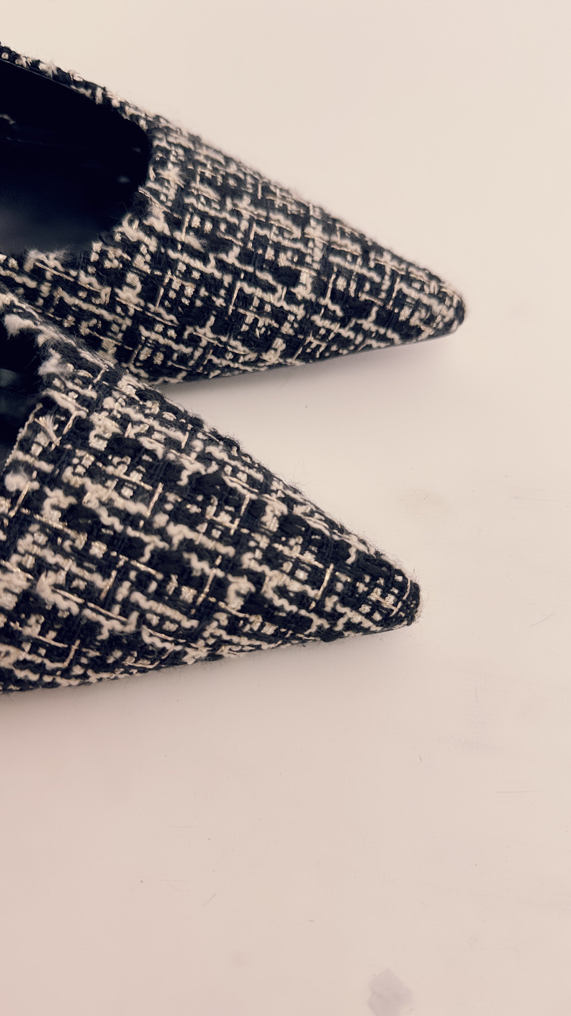 Slingback effetto tweed nero