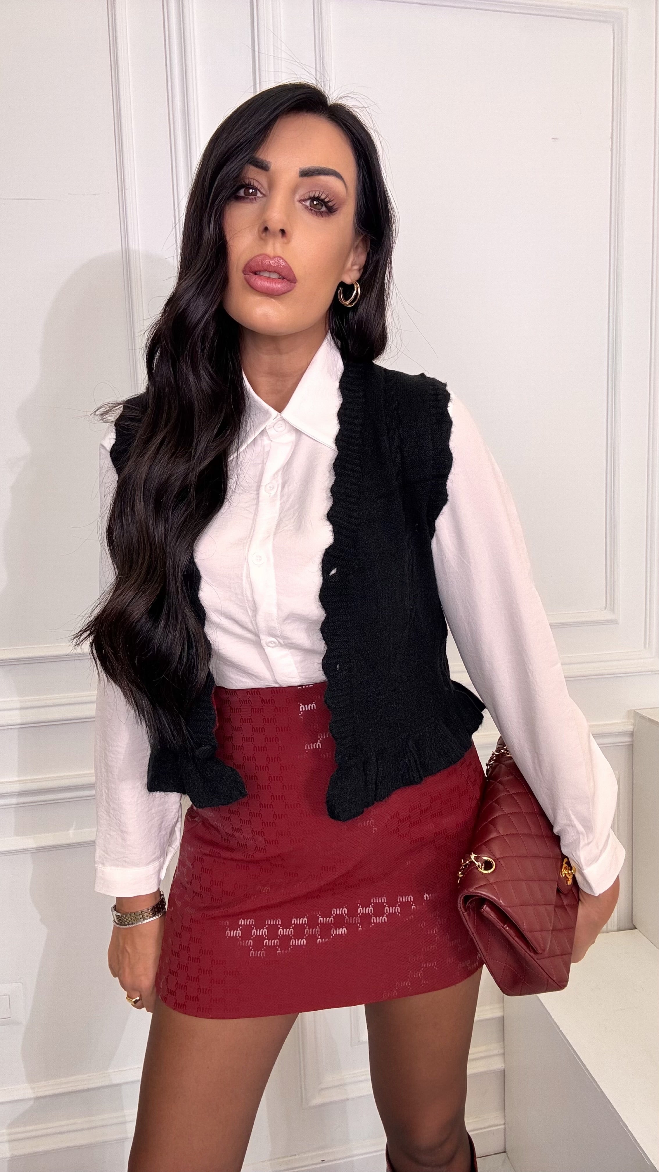 Set camicia e gilet nero