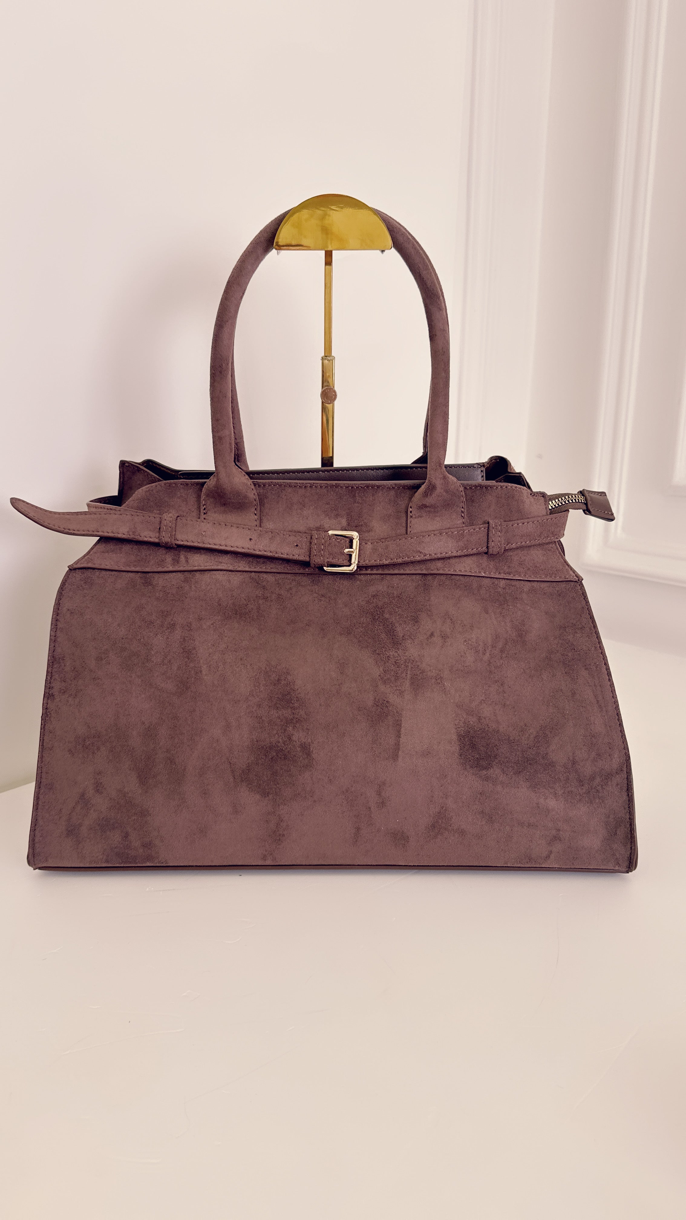 Borsa spalla velluto cioccolato