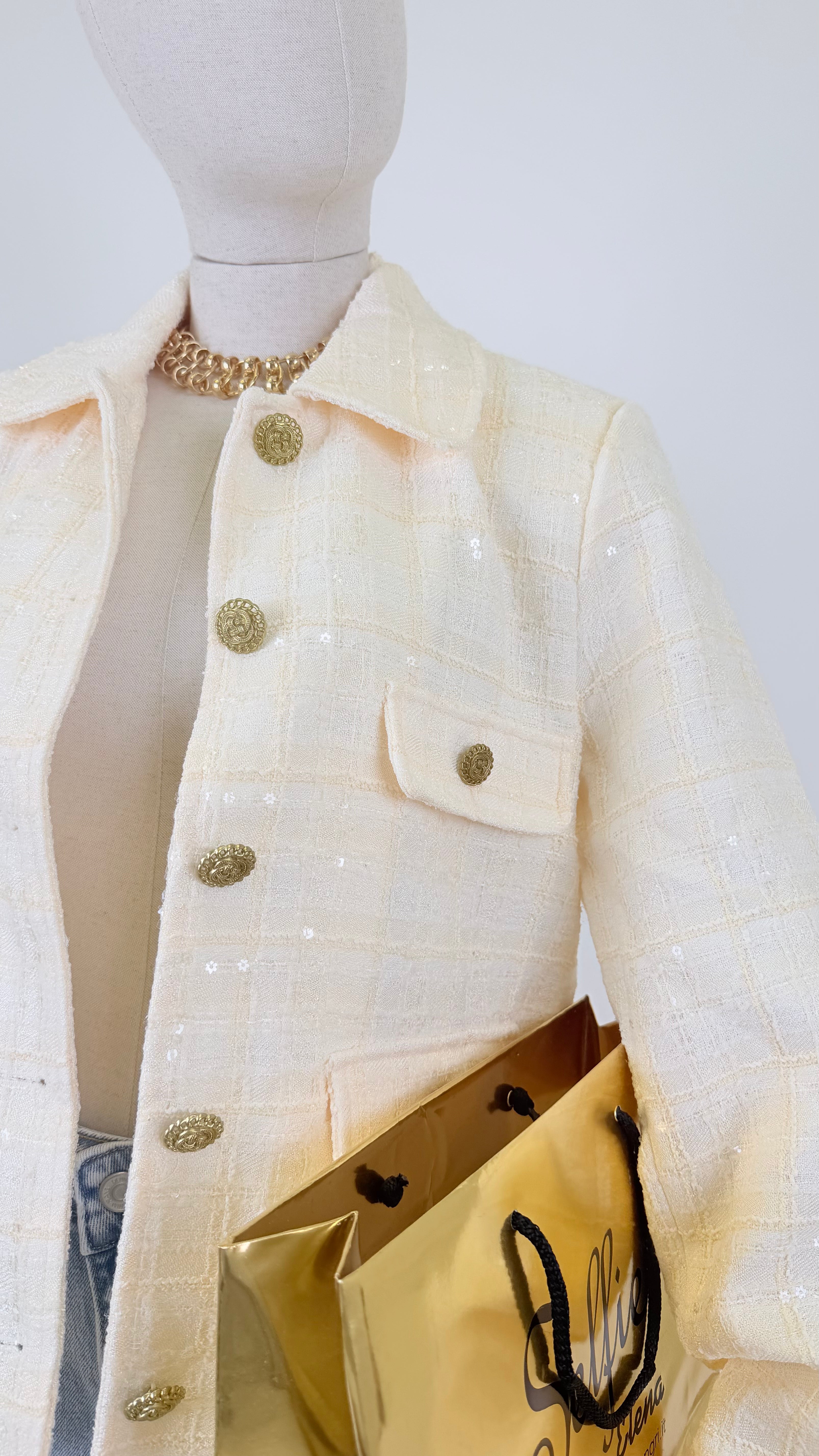 Blazer tweed giallo chiaro