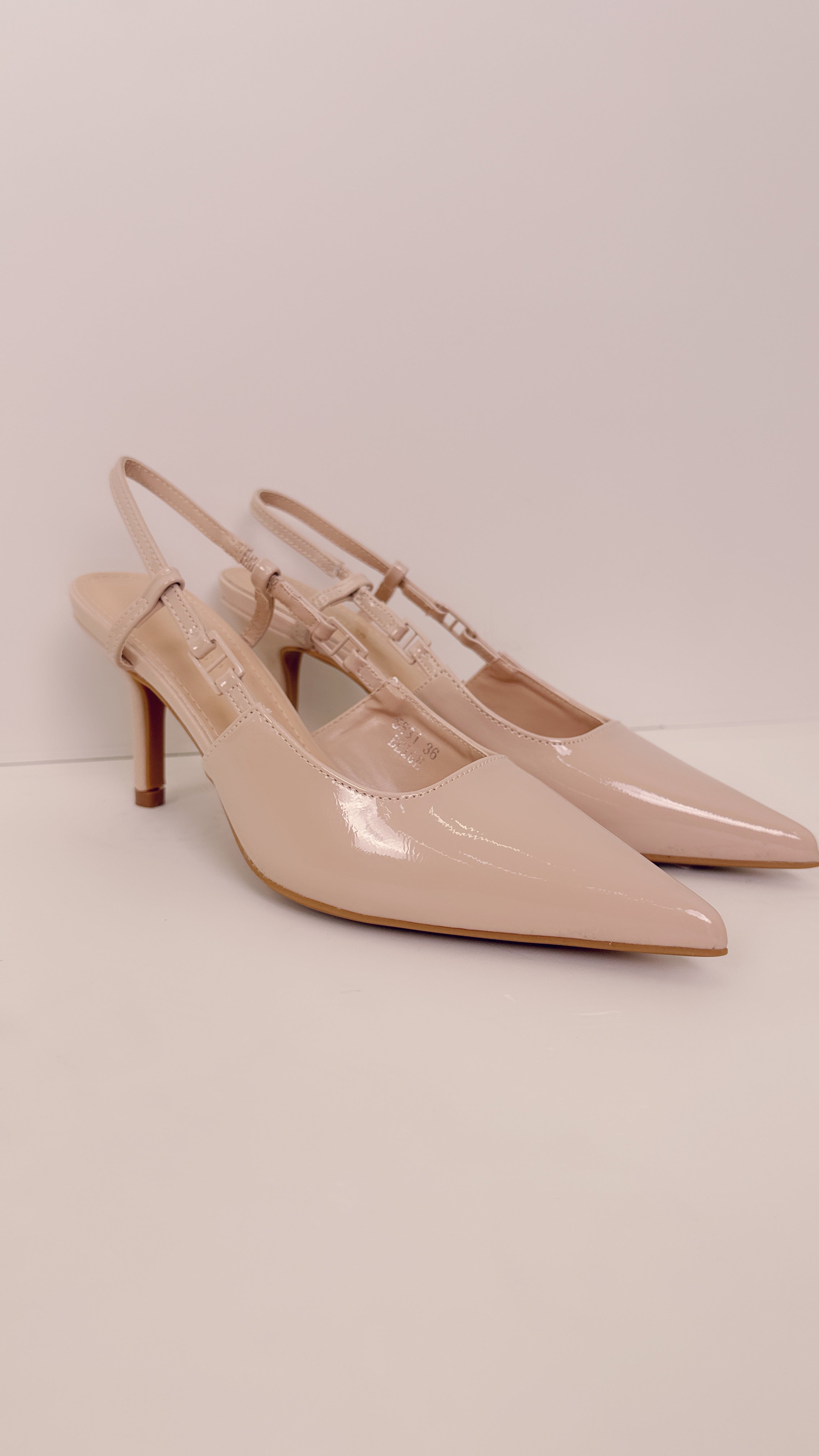 Slingback vernice nudo 5531