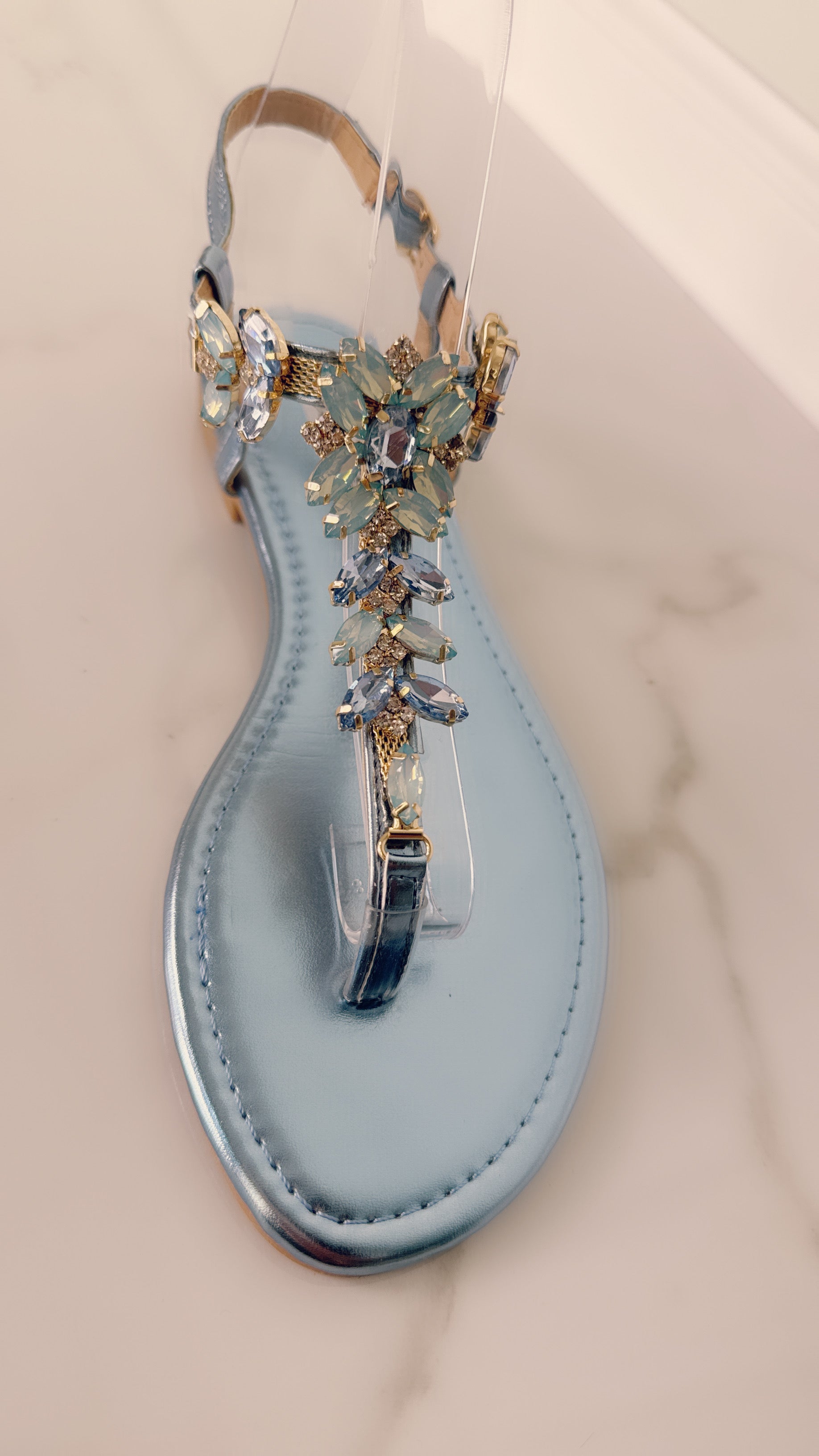 Sandalo gioiello celeste 0050