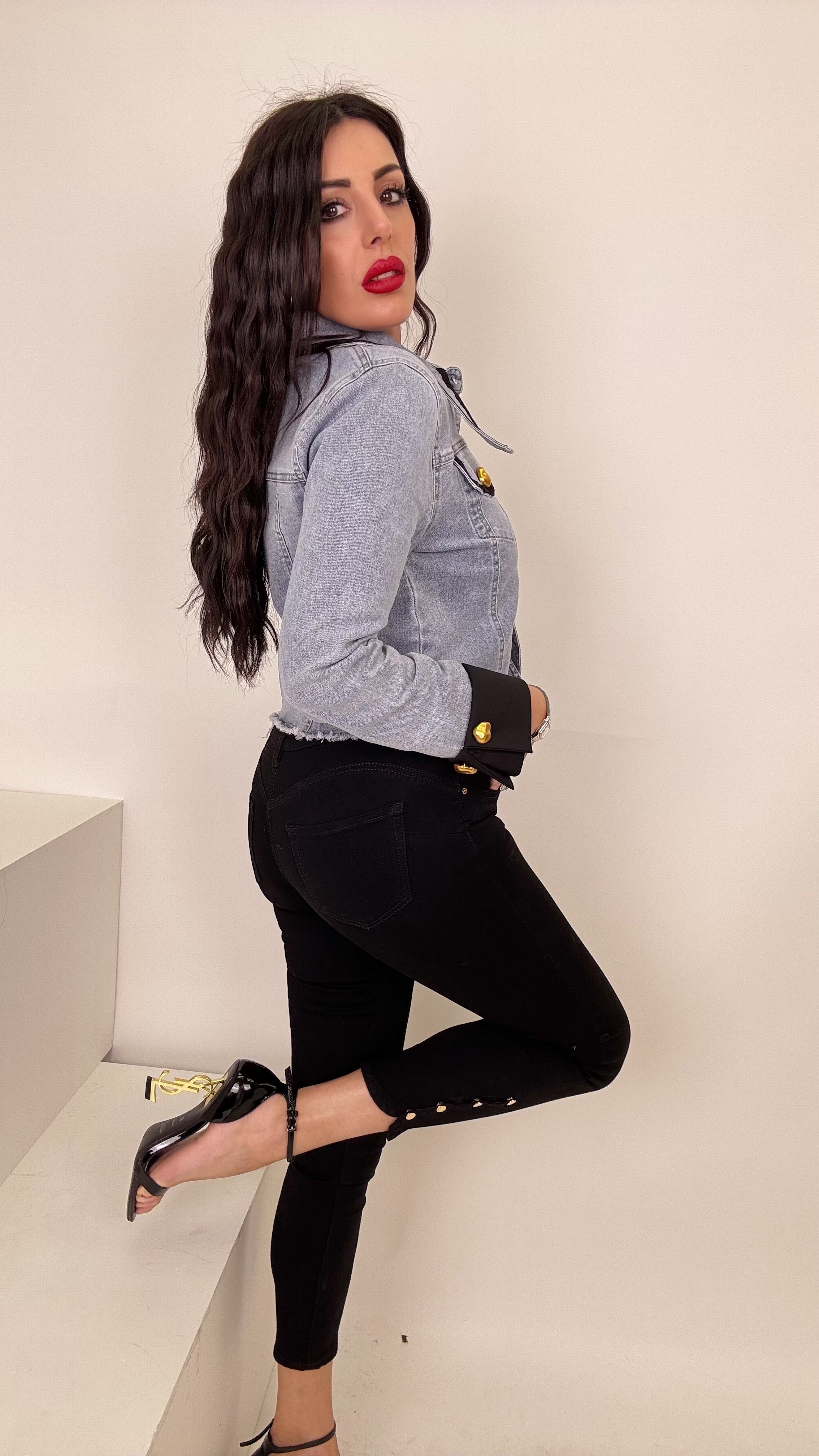 Denim skinny black