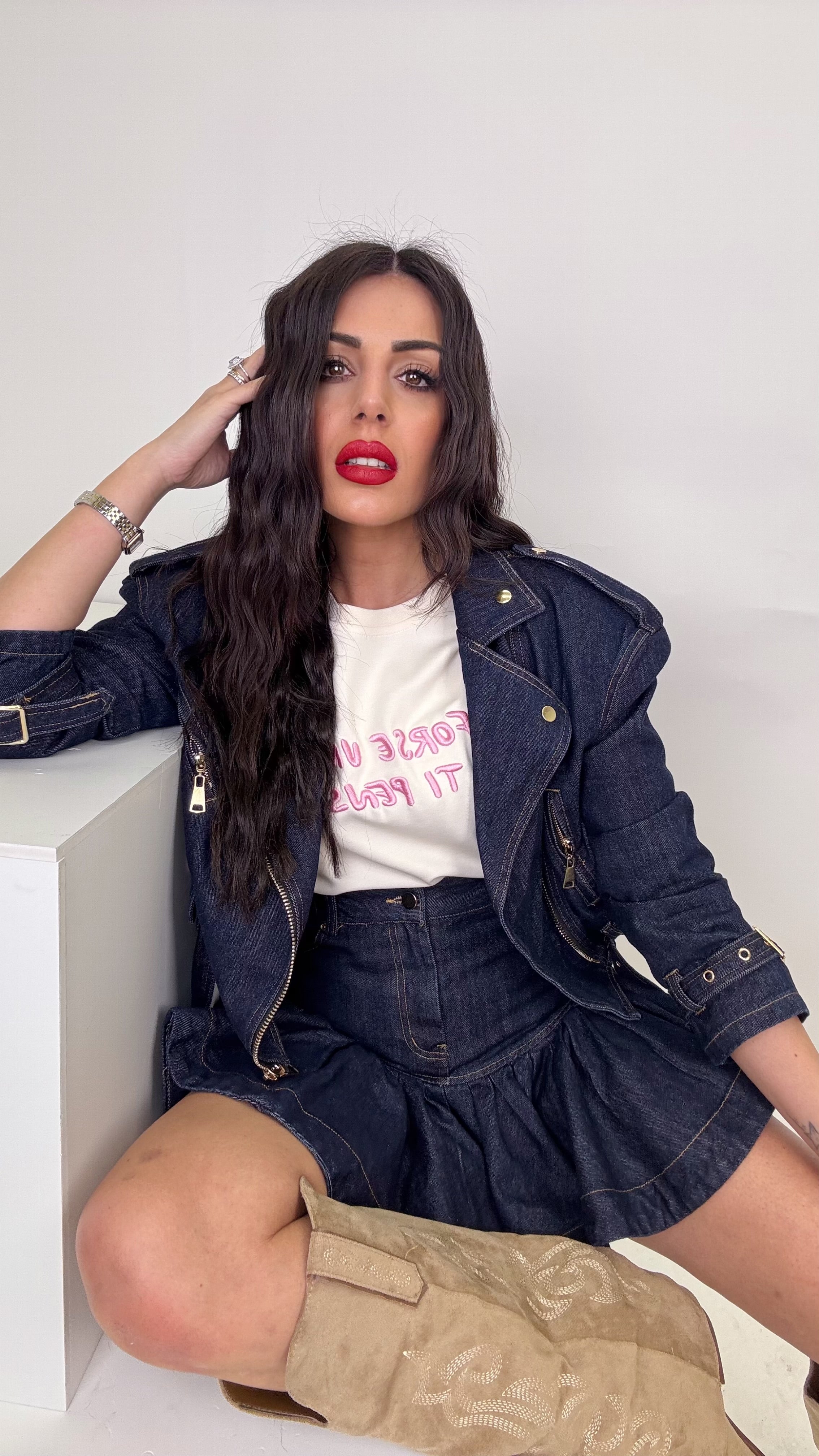 Cord set in denim