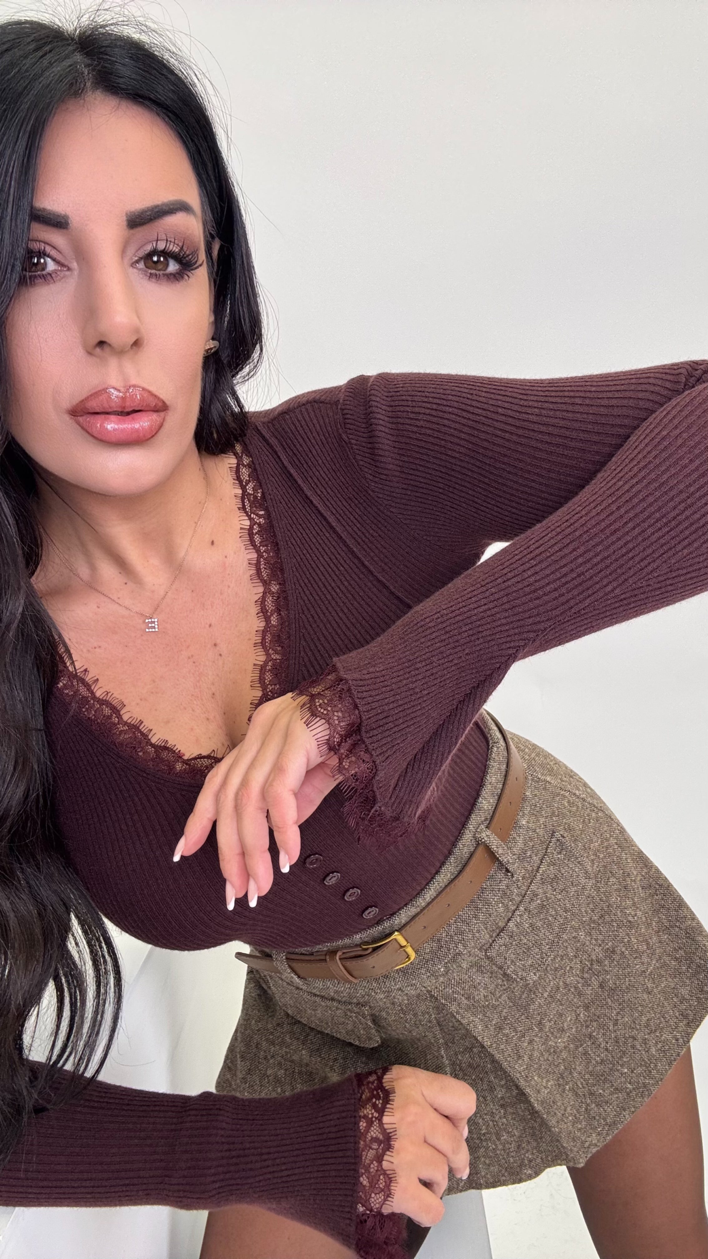 Maglia costine Borgogna