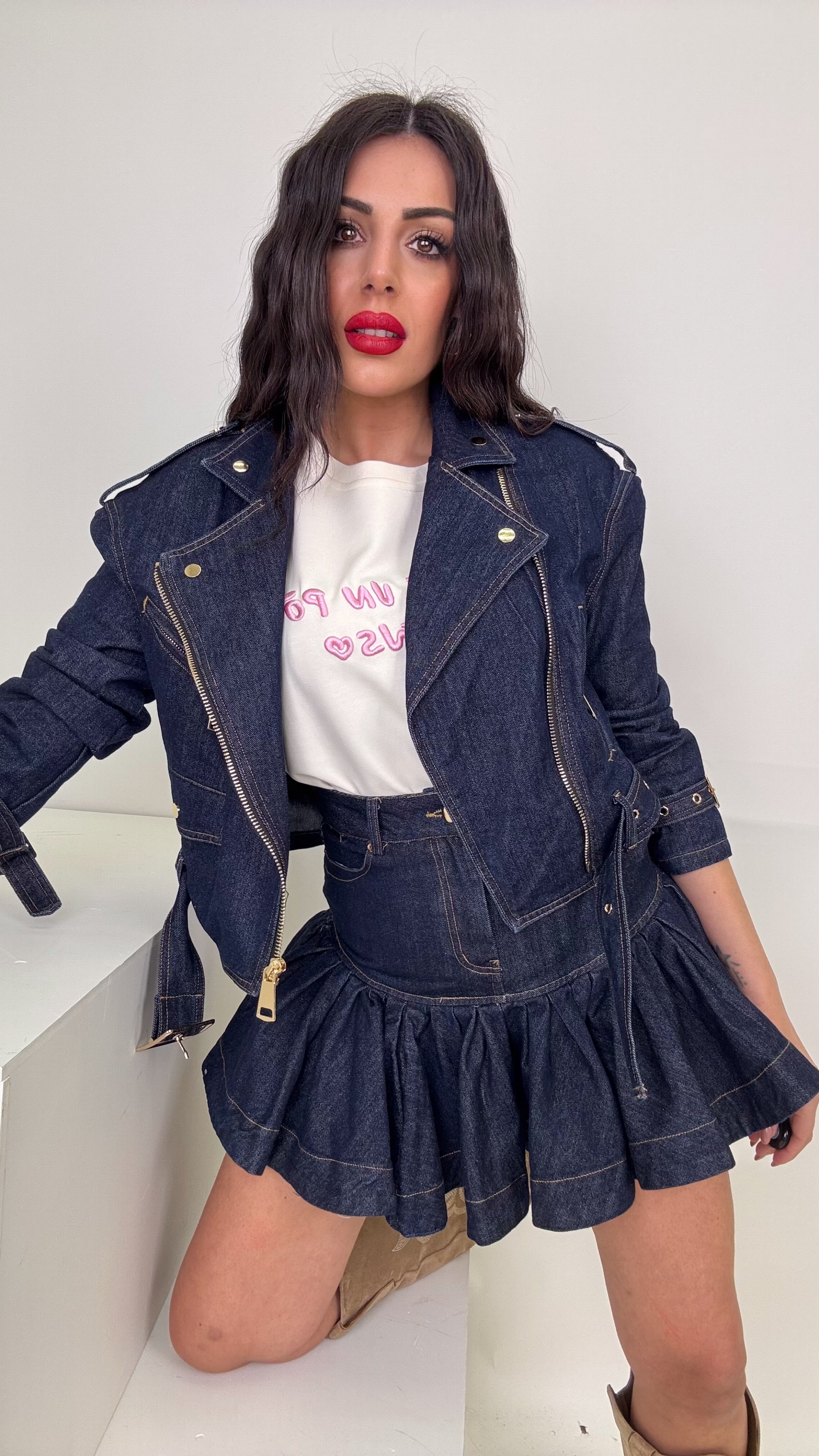 Cord set in denim