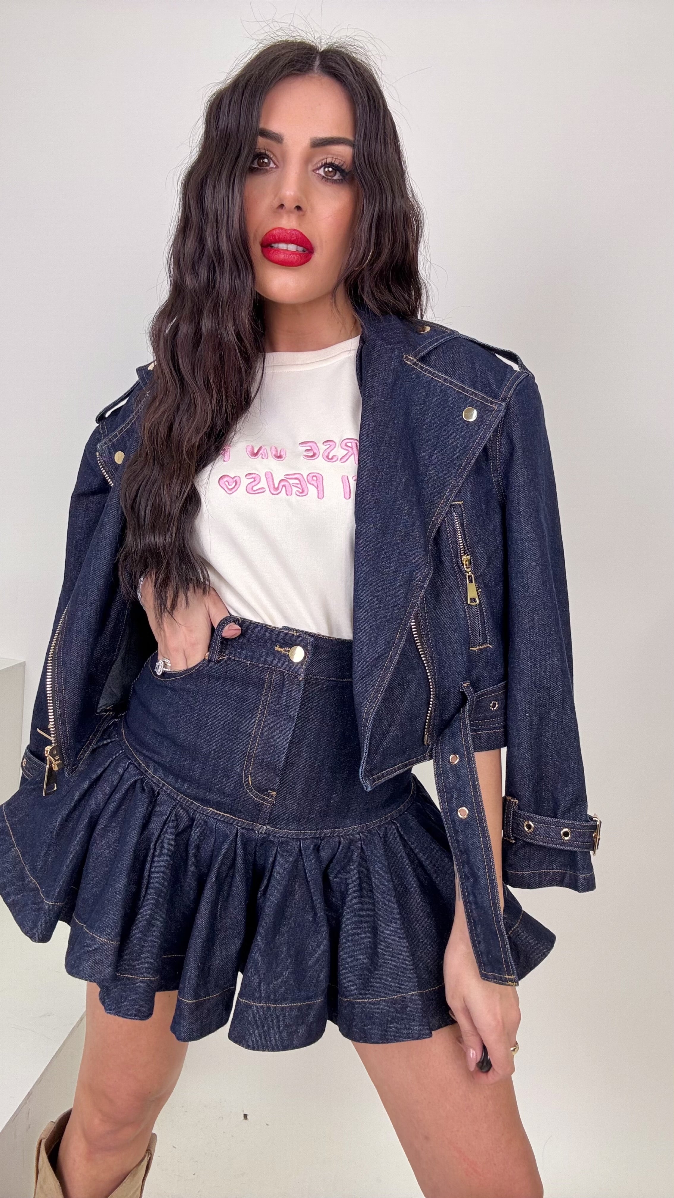 Cord set in denim
