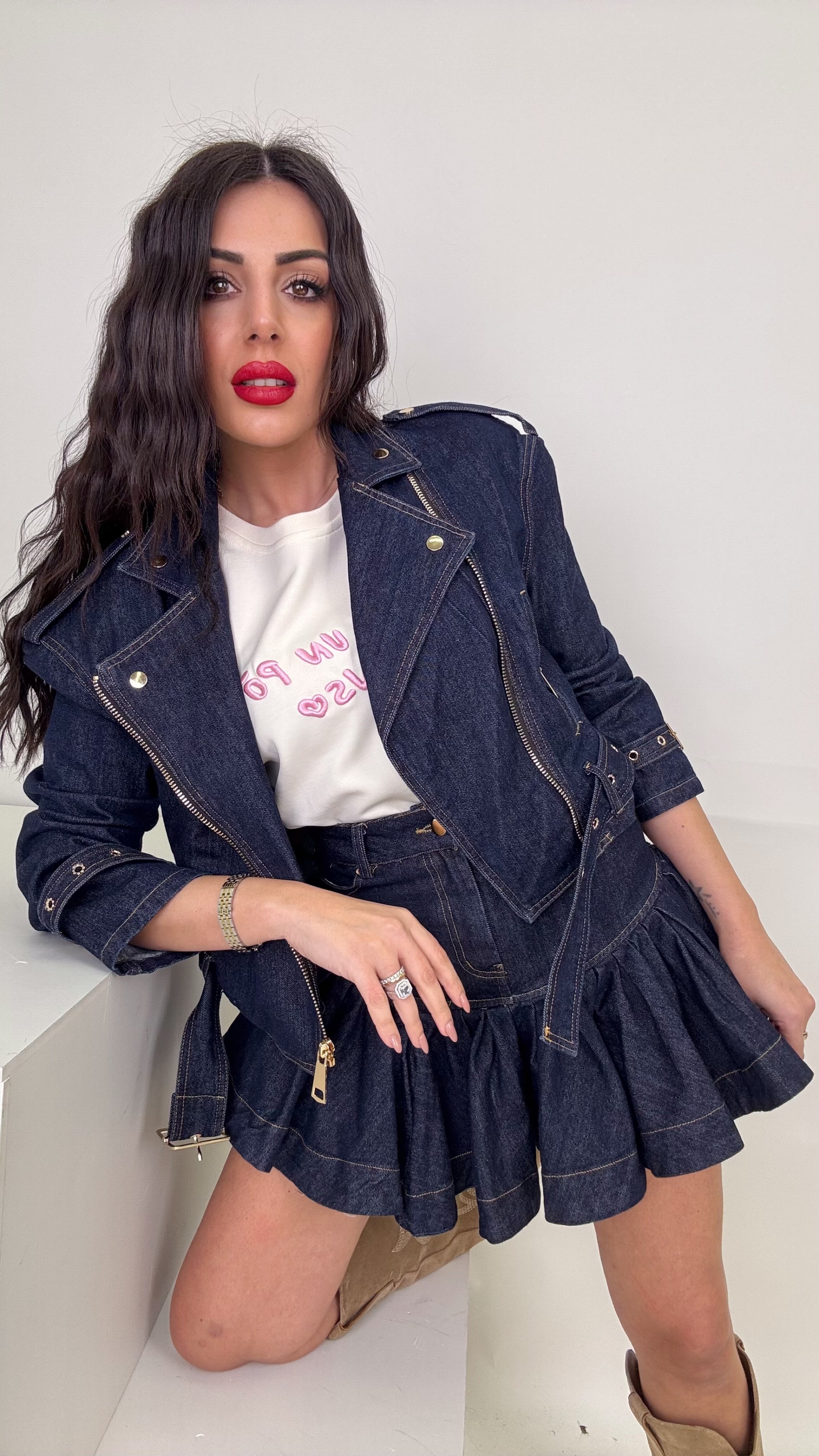Cord set in denim