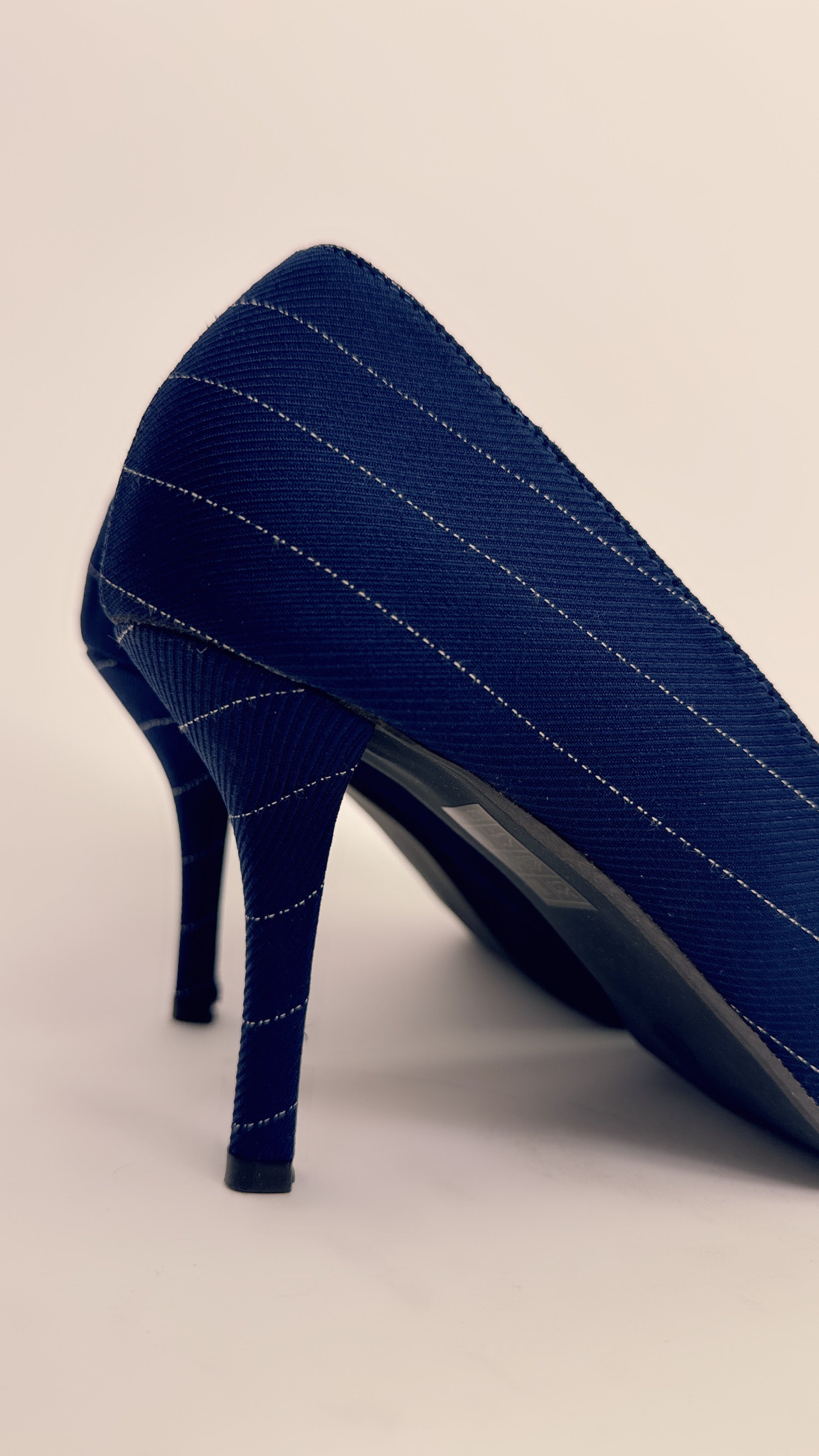 Decoltè gessato blu