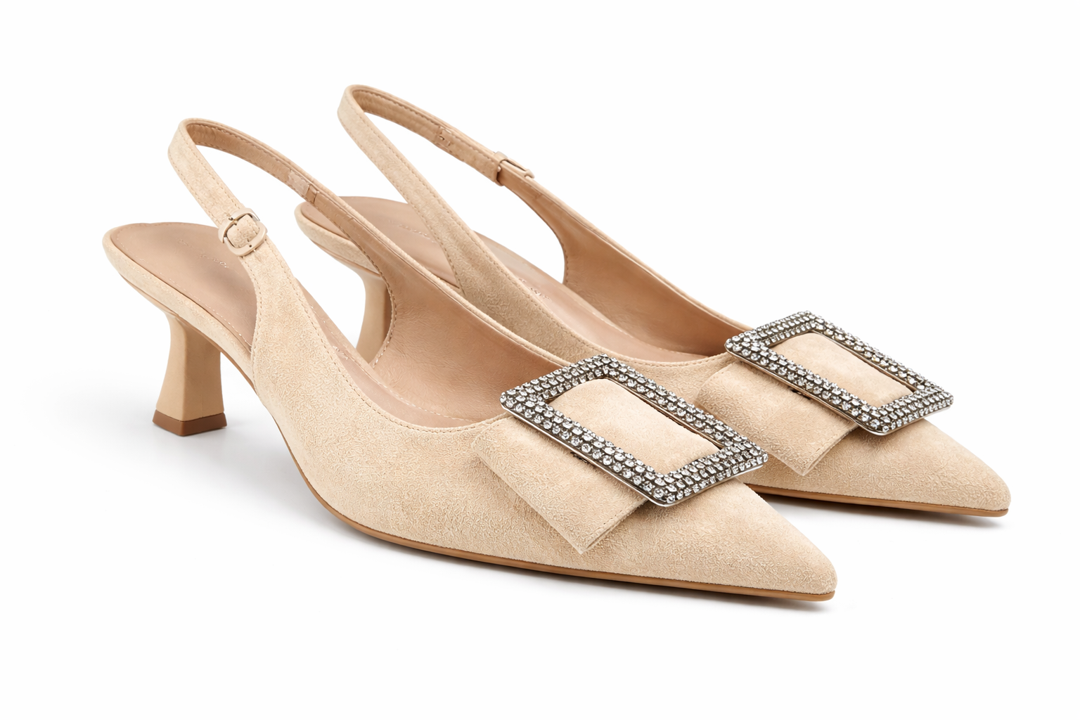Slingback camoscio gioielli