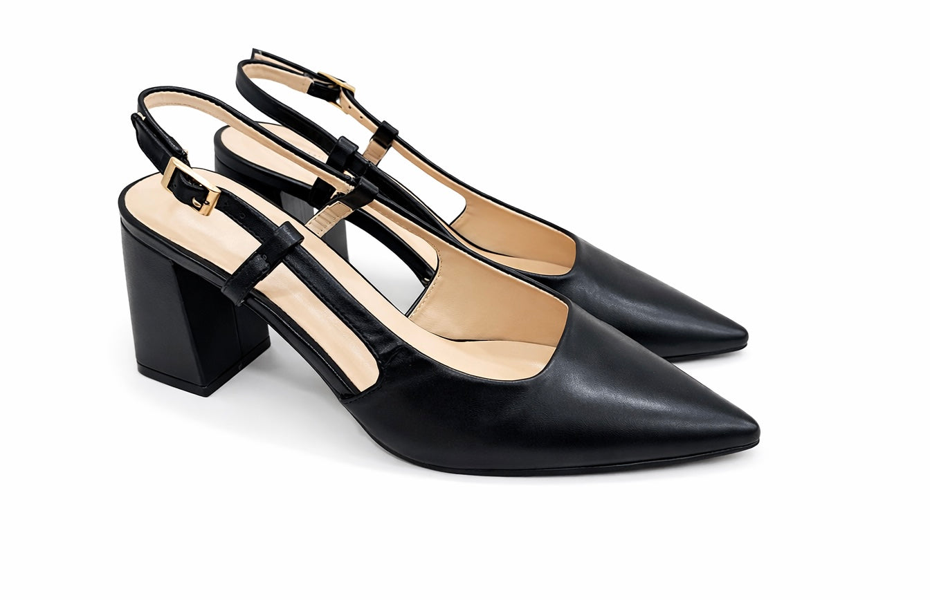 Slingback tacco quadrato