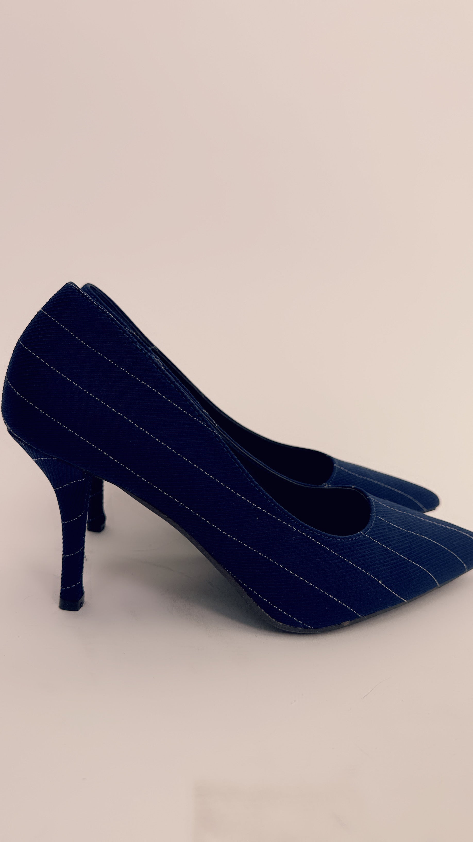Decoltè gessato blu