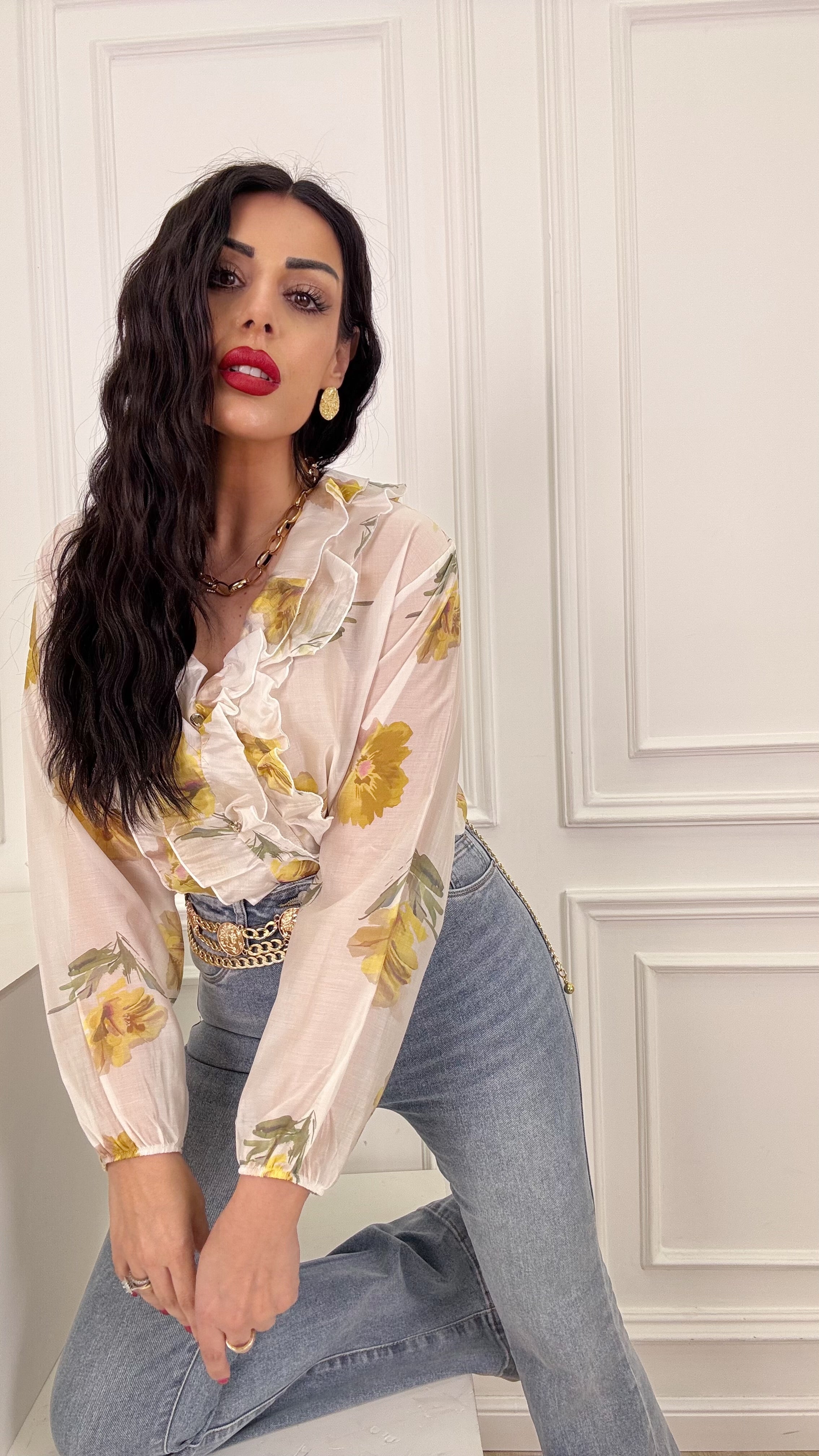 Camicia tulipani gialli