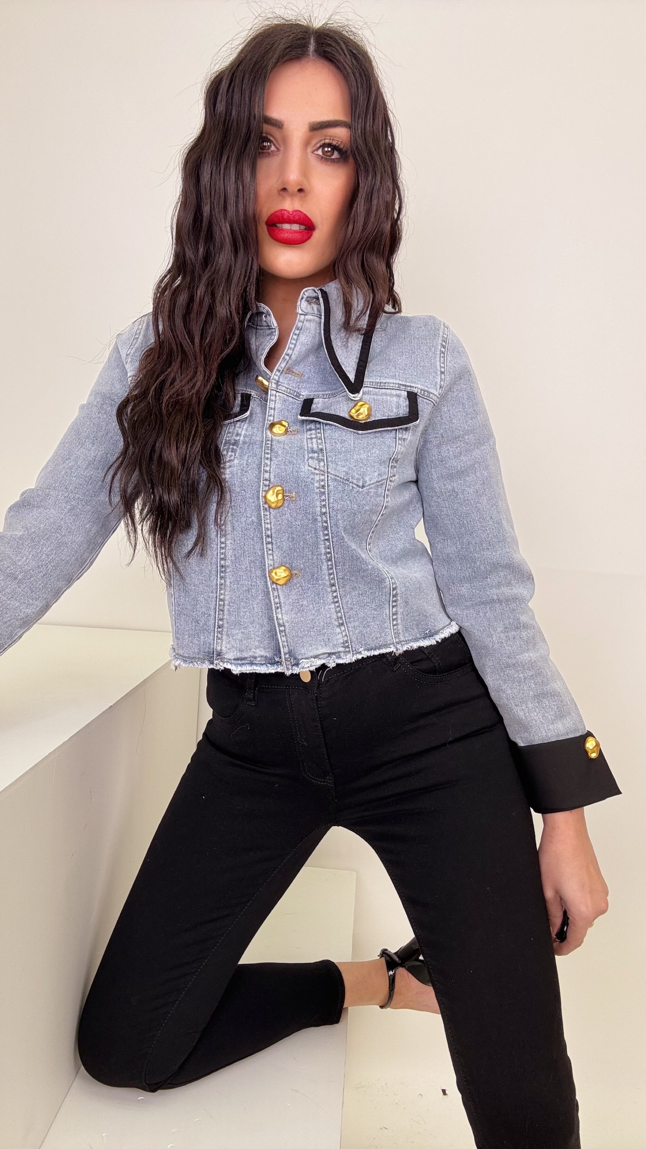 Denim skinny black