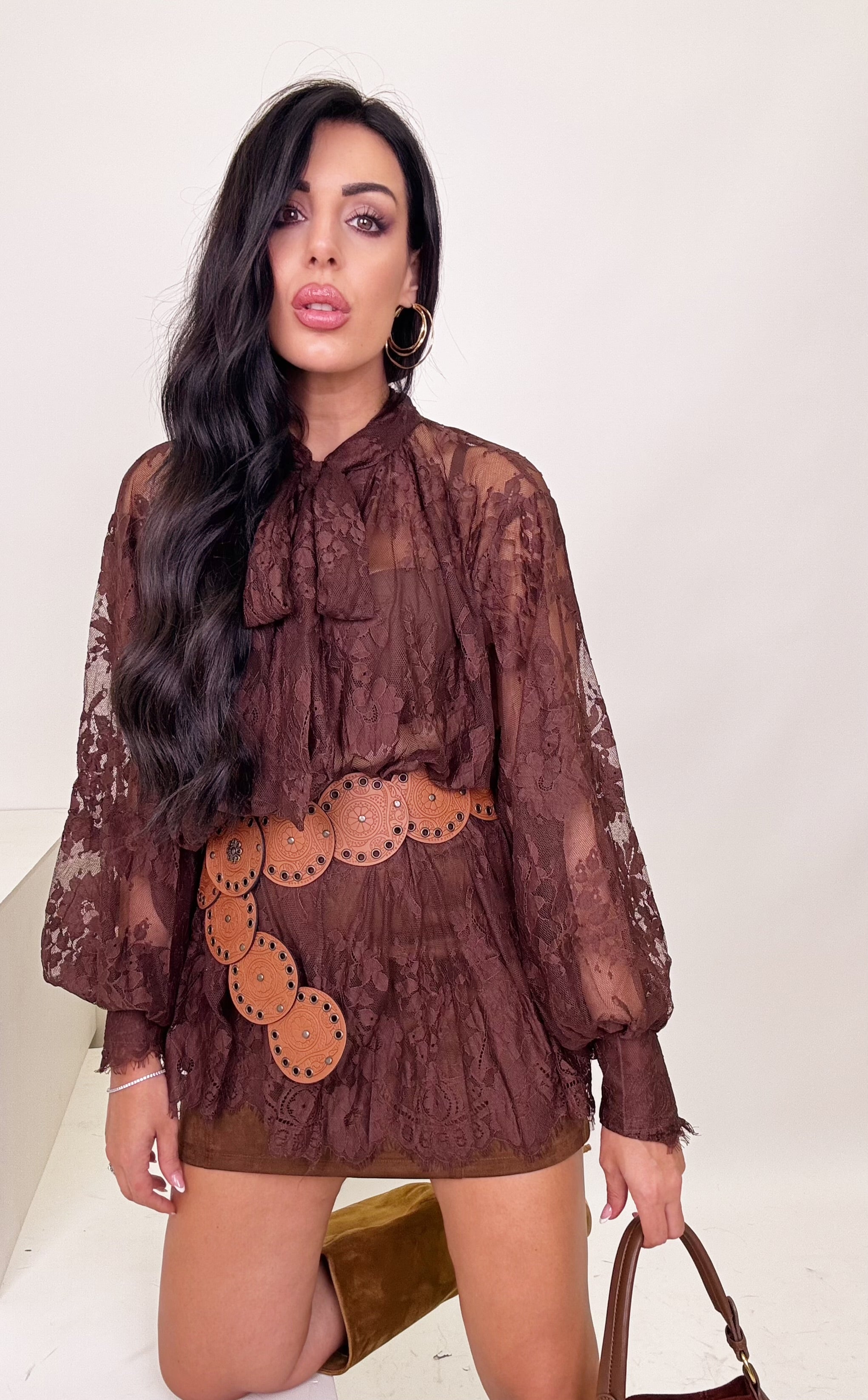 Camicia lunga in pizzo