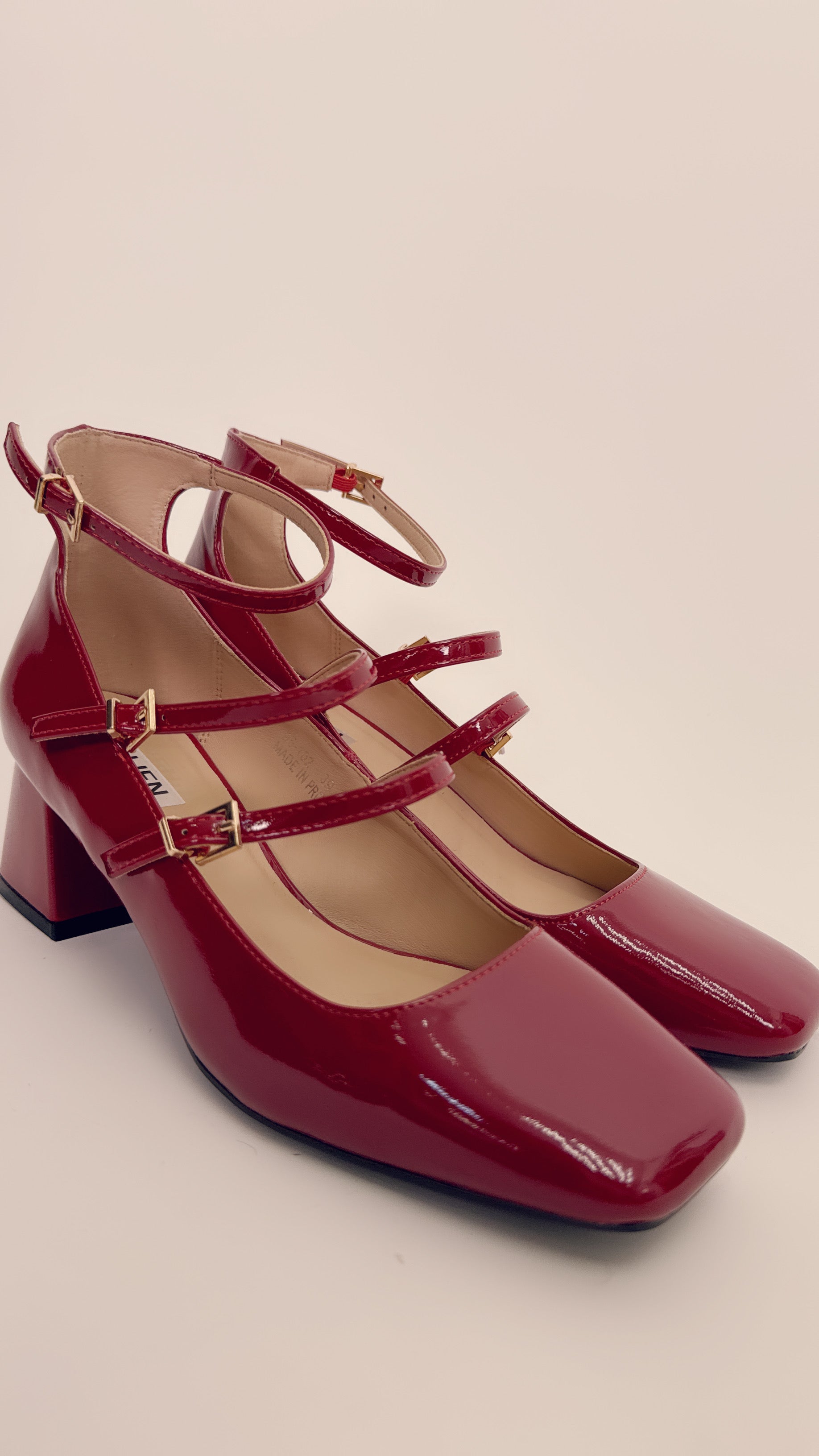 Ballerina con tacco bordeaux 95102