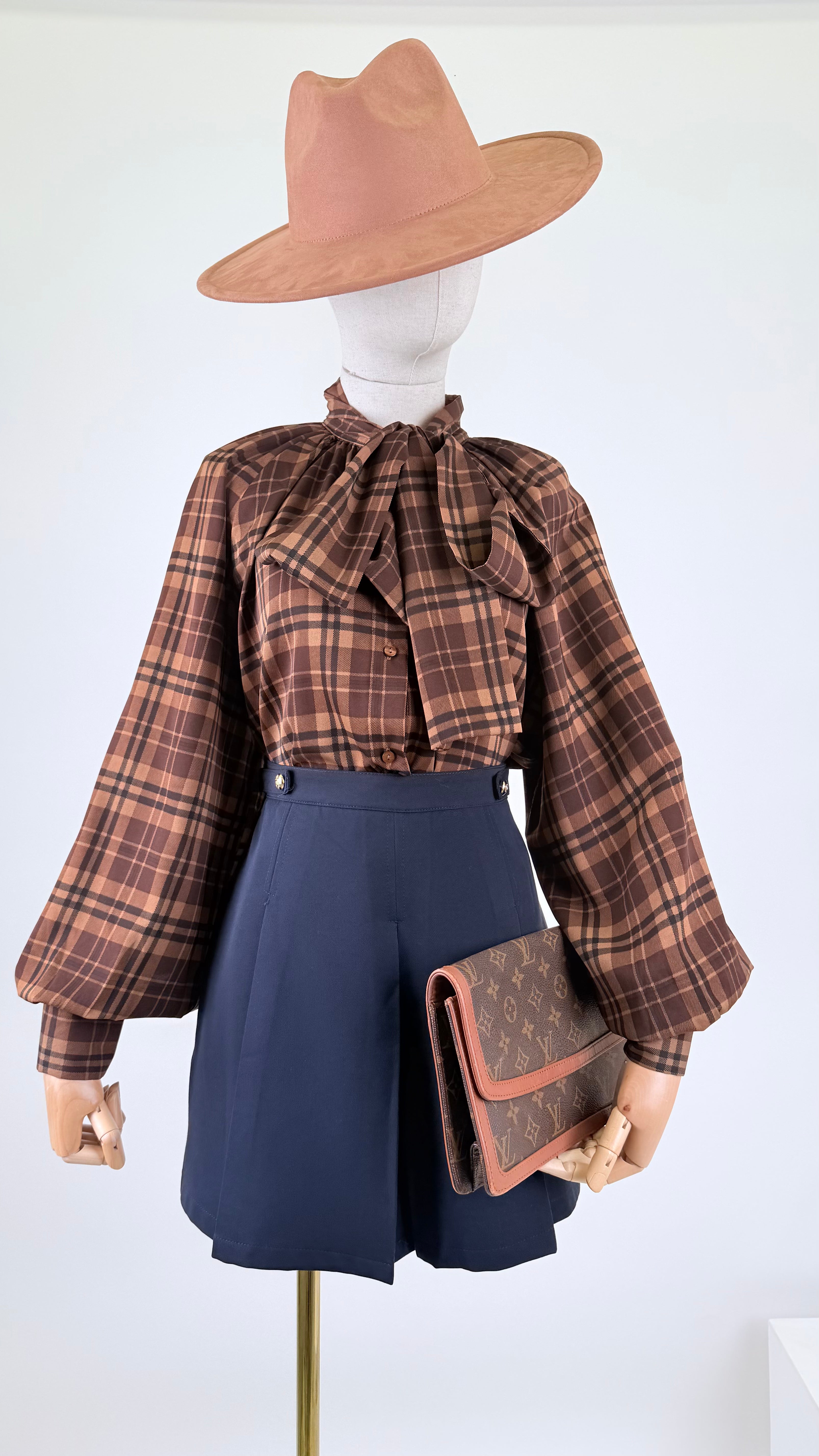 Camicia a quadri marrone