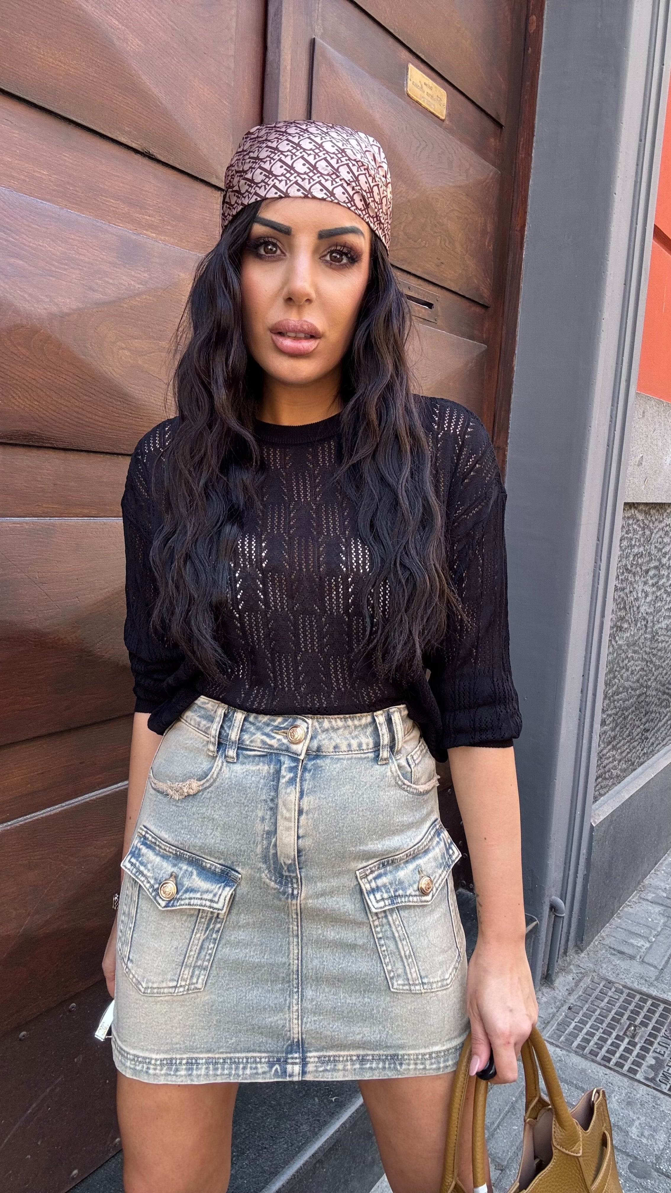 Mini denim sabbiato