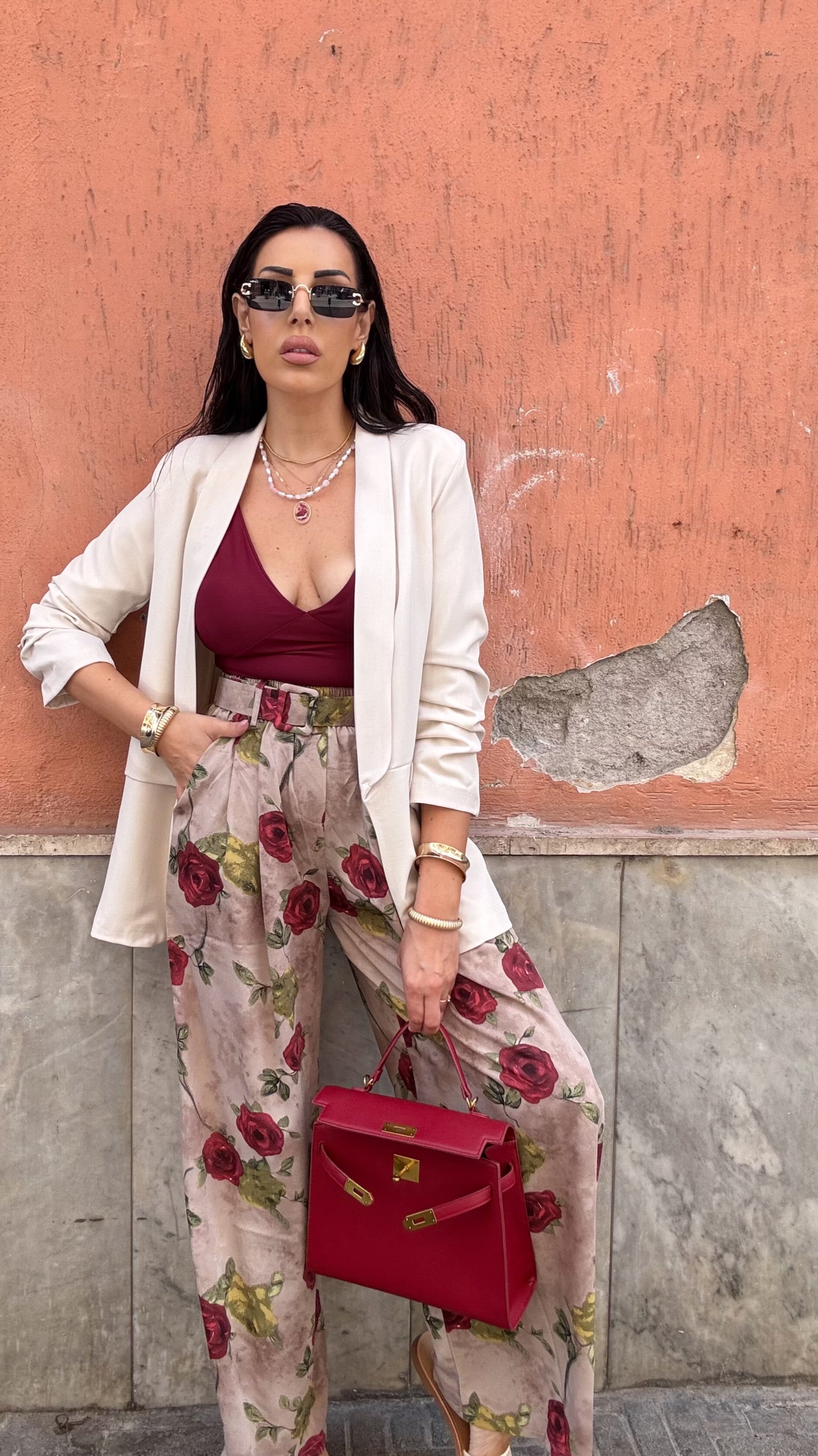 Blazer manica arricciata