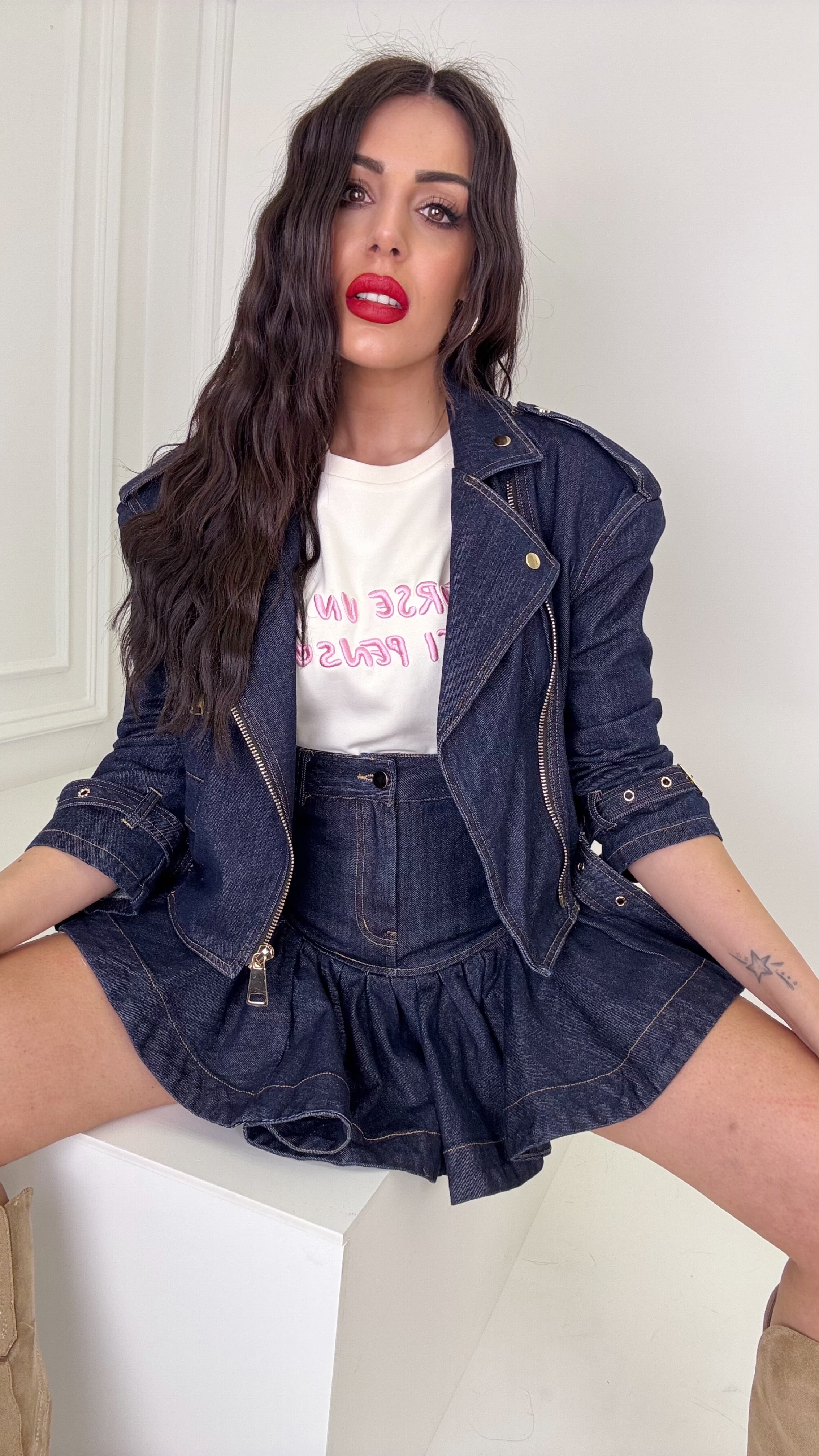 Cord set in denim