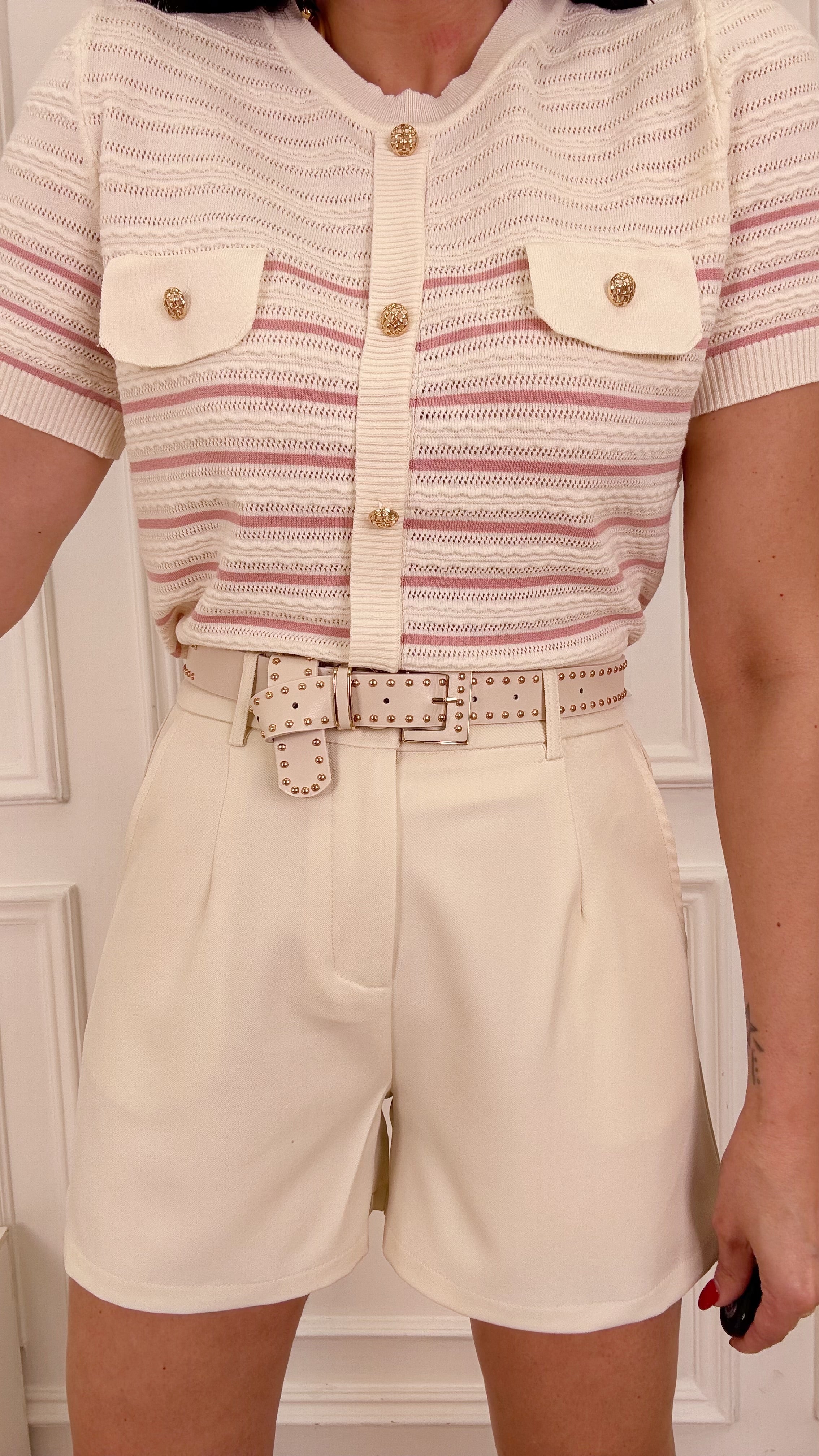 Pantaloncini creamy con cintura