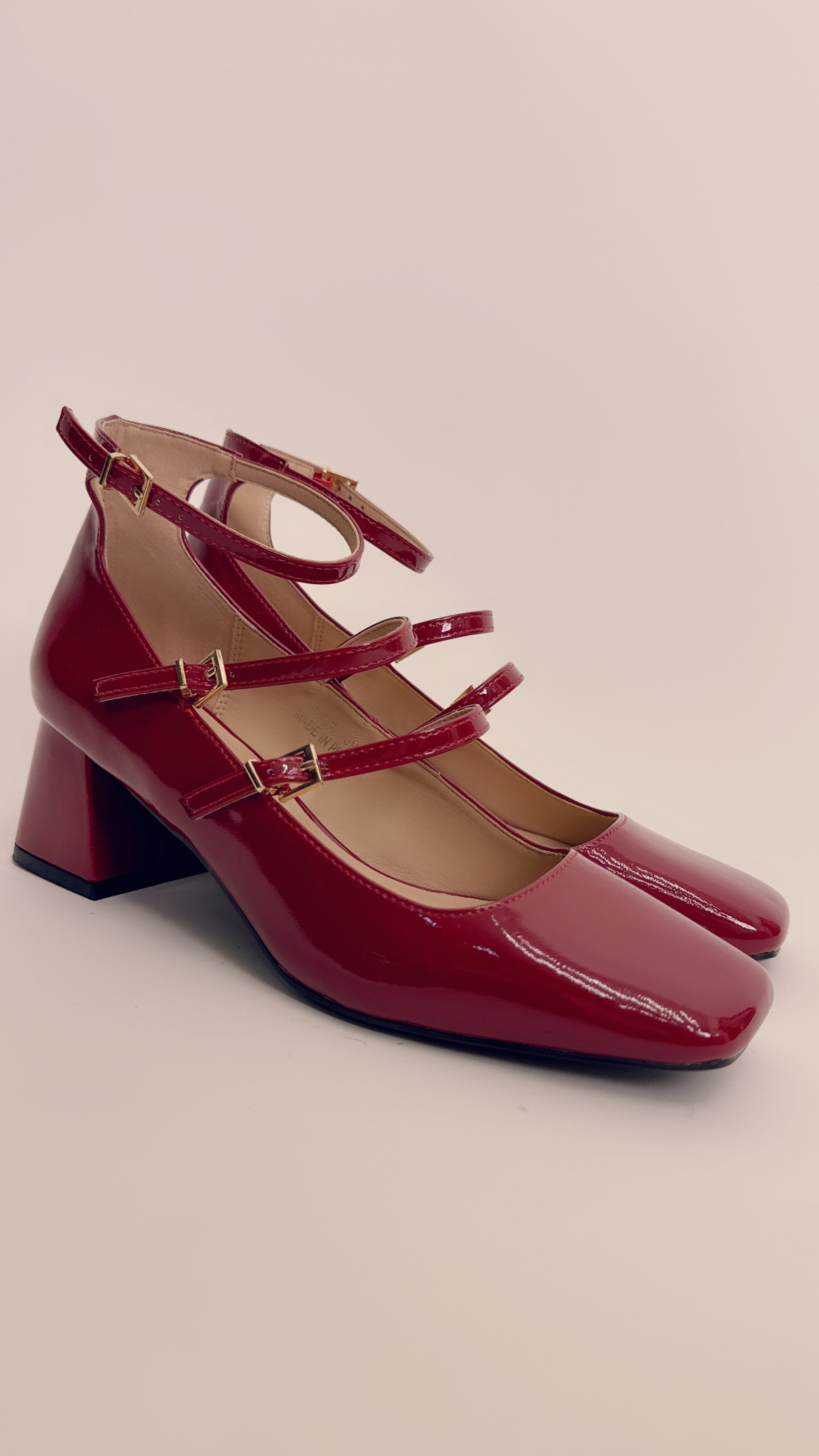 Ballerina con tacco bordeaux 95102