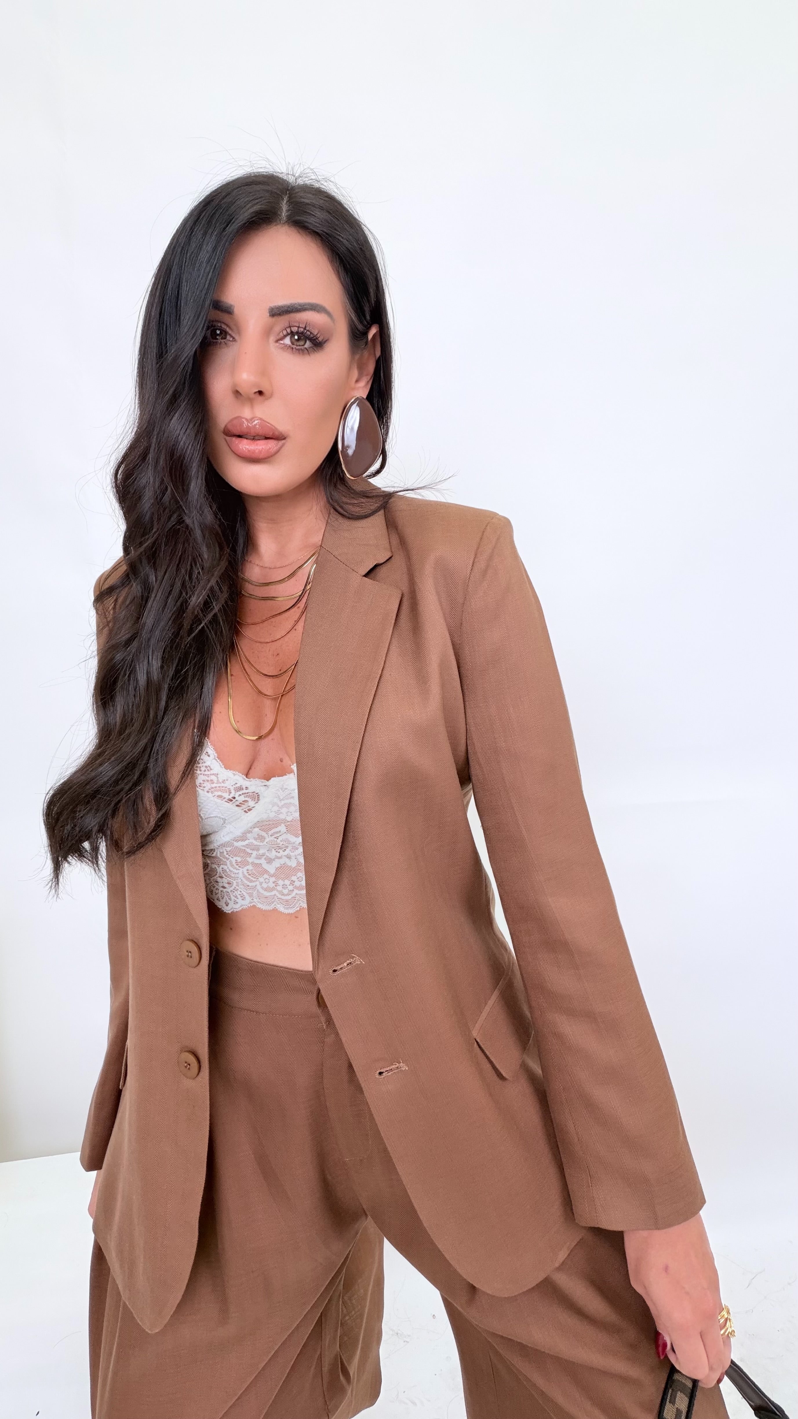 Tallieur misto lino tabacco