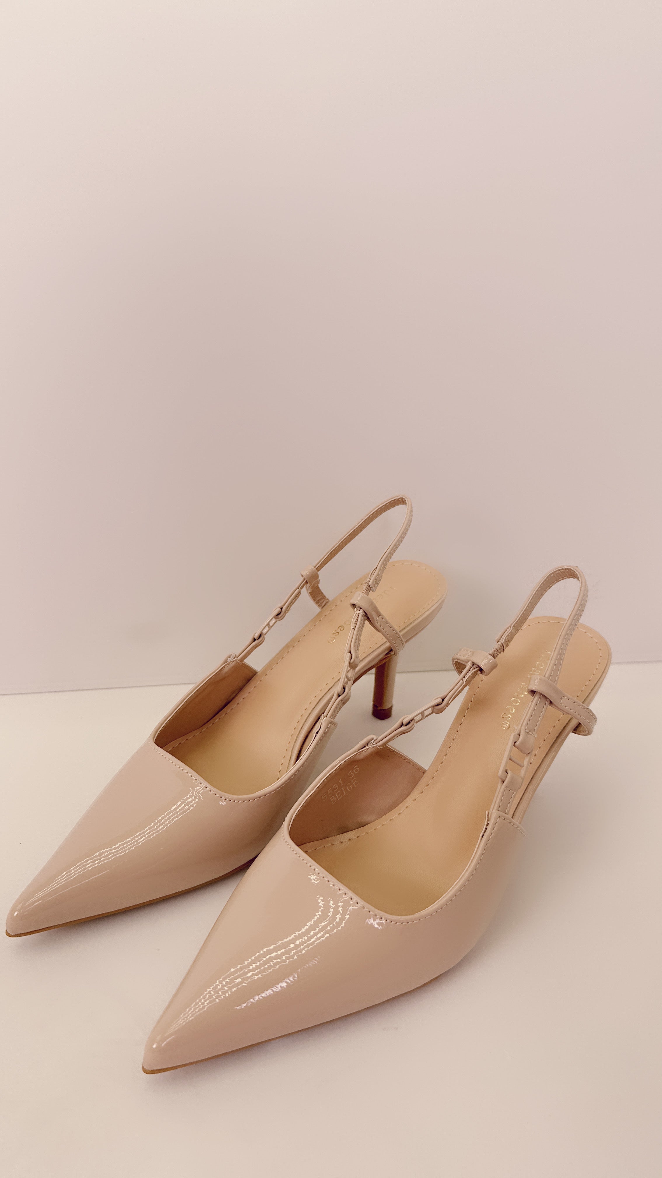 Slingback vernice nudo 5531