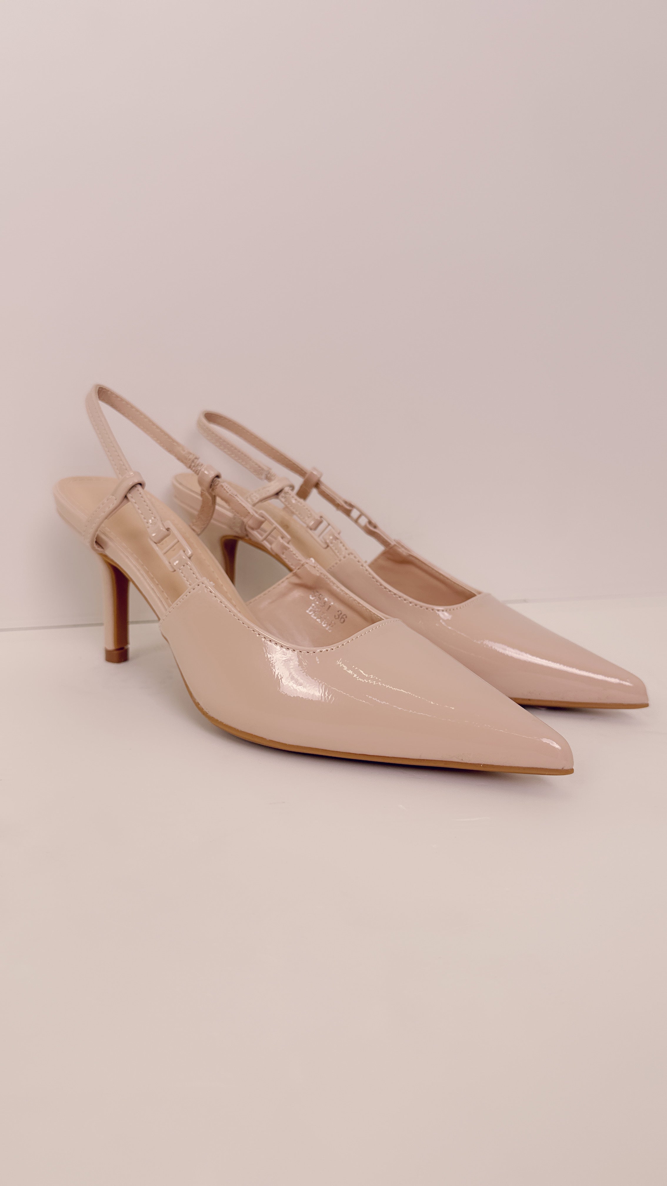 Slingback vernice nudo 5531