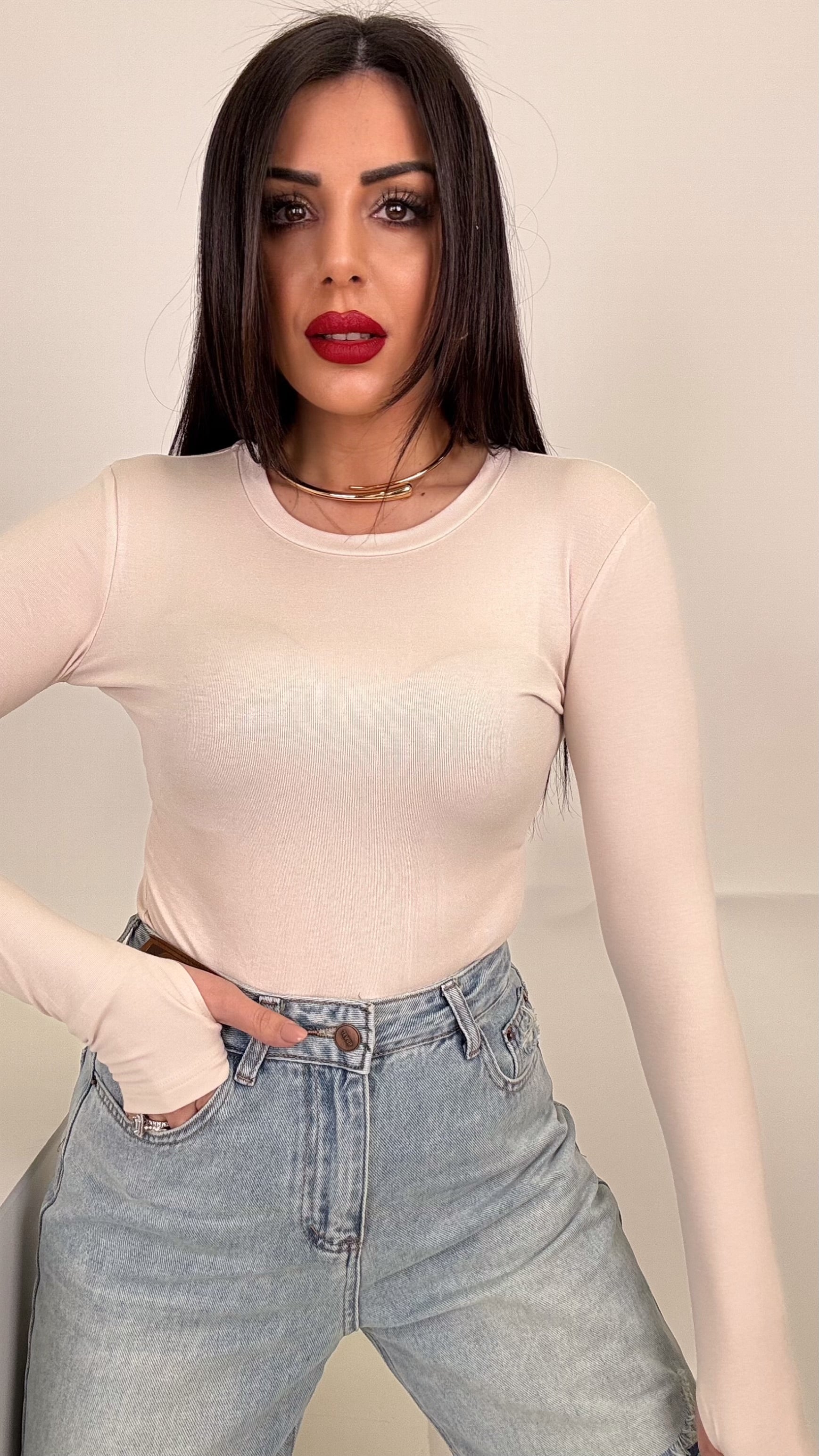 BASIC Shirt manica guanto