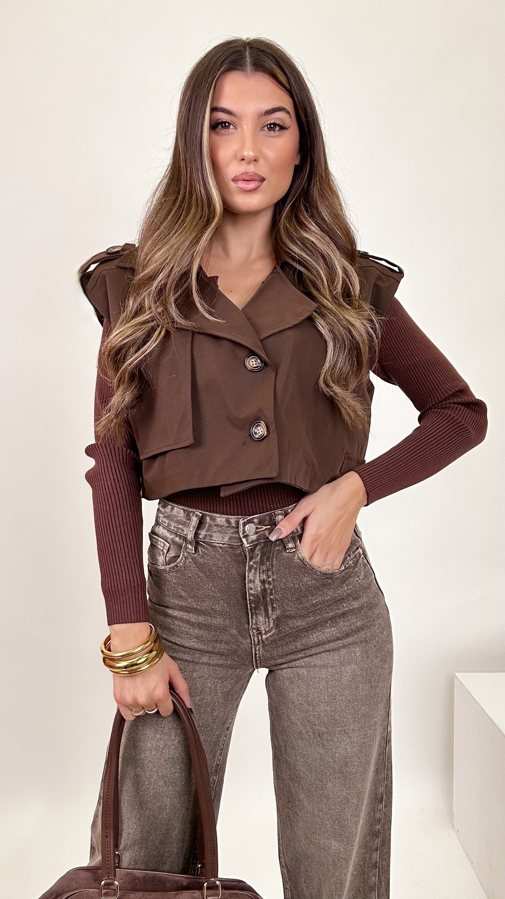 Gilet effetto trench