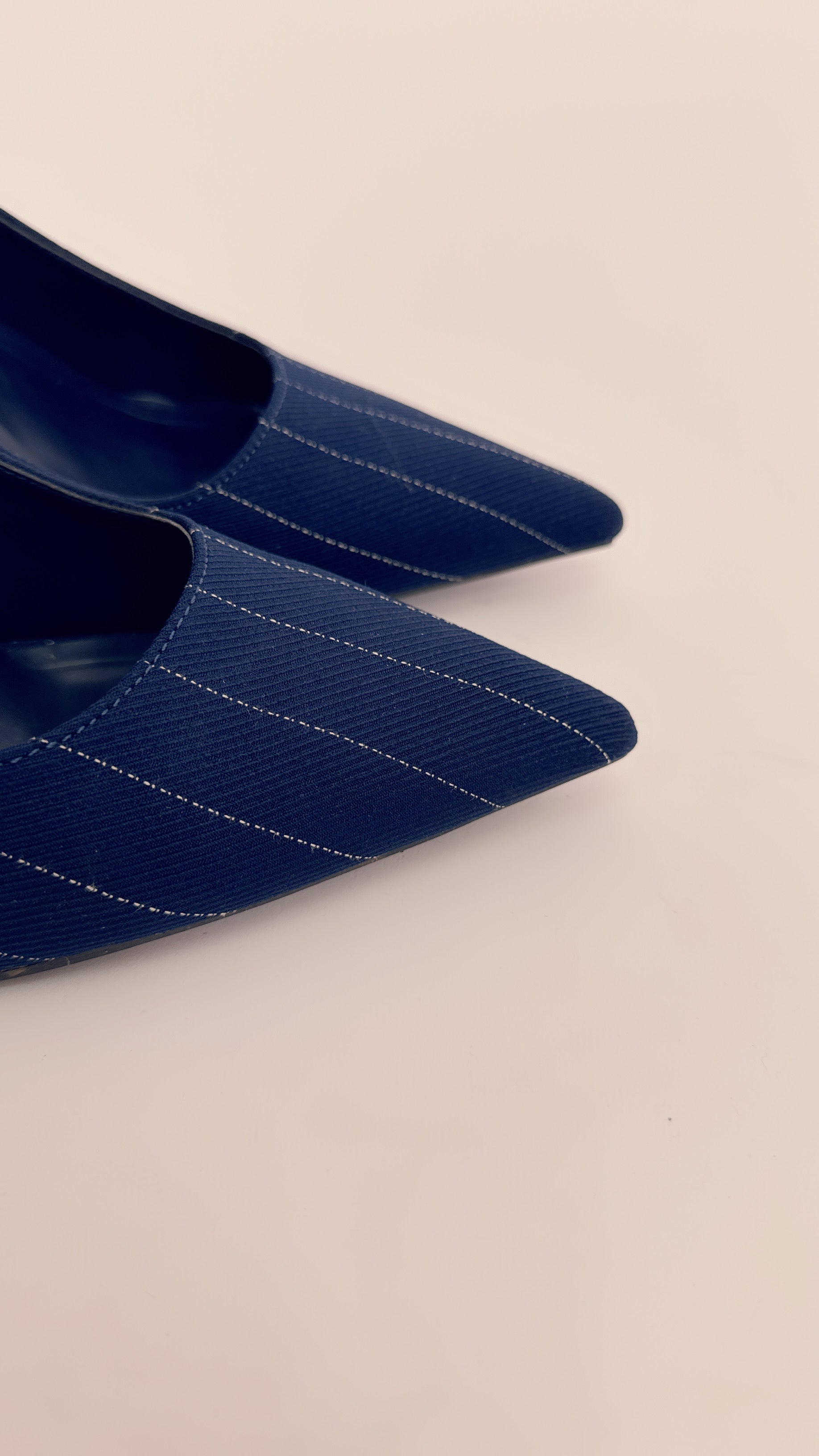 Decoltè gessato blu