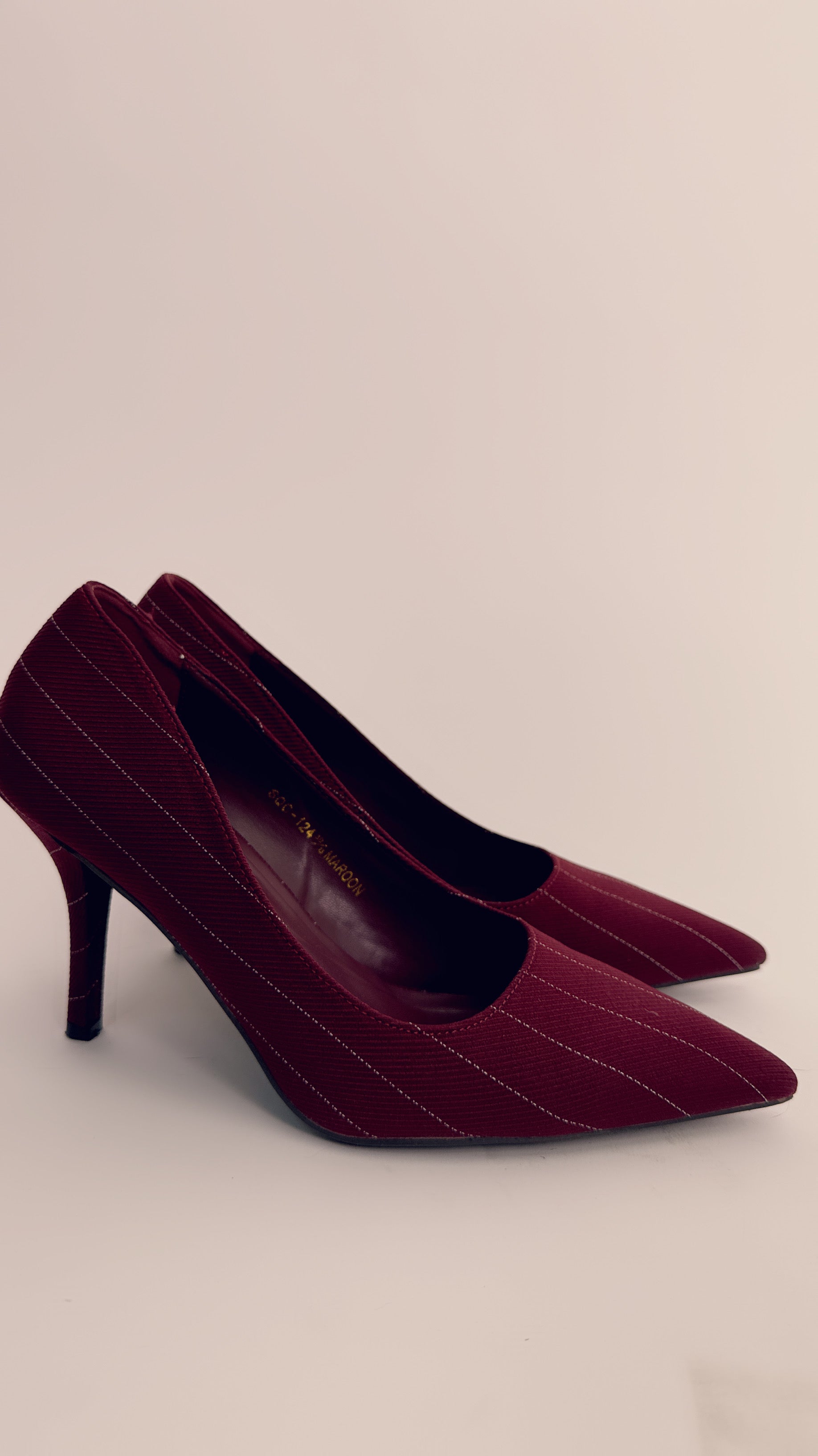 Decoltè gessato bordeaux