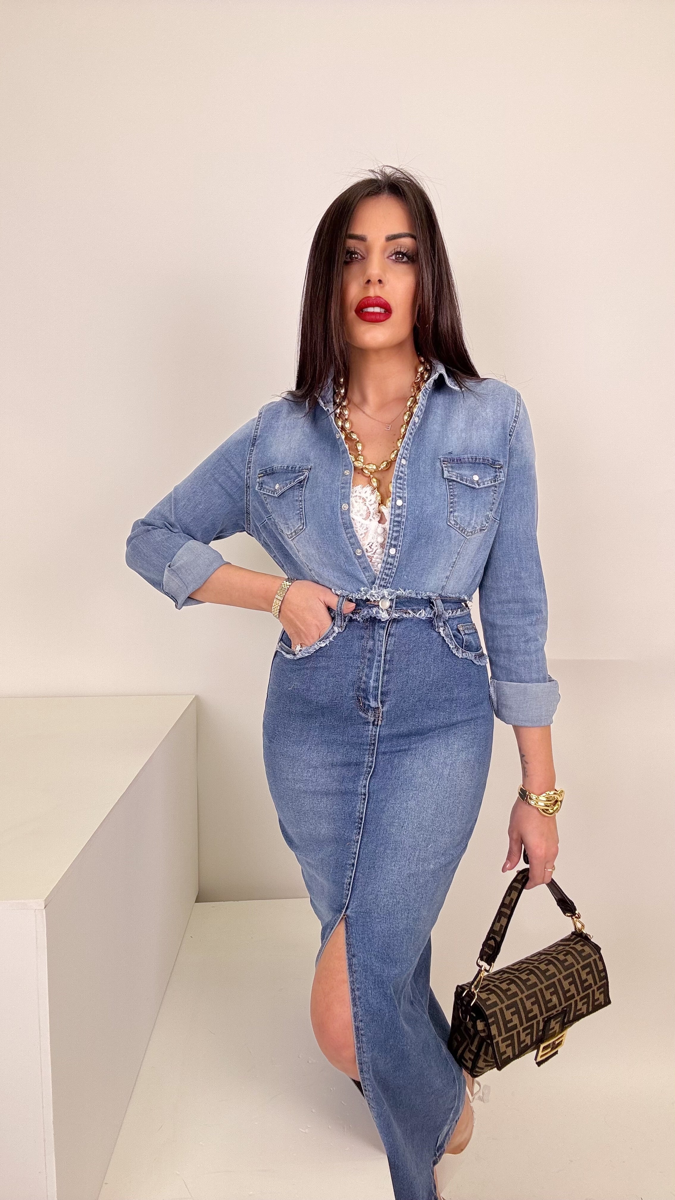 Longuette Denim elastica