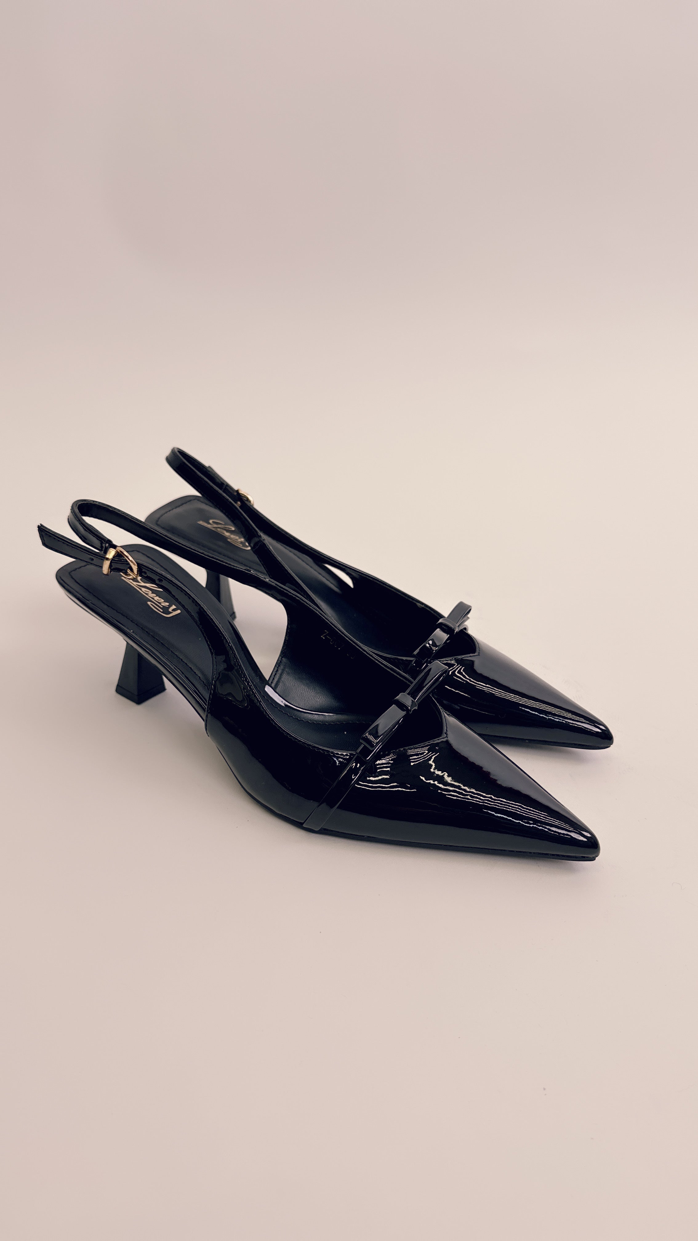 Slingback in vernice black 007