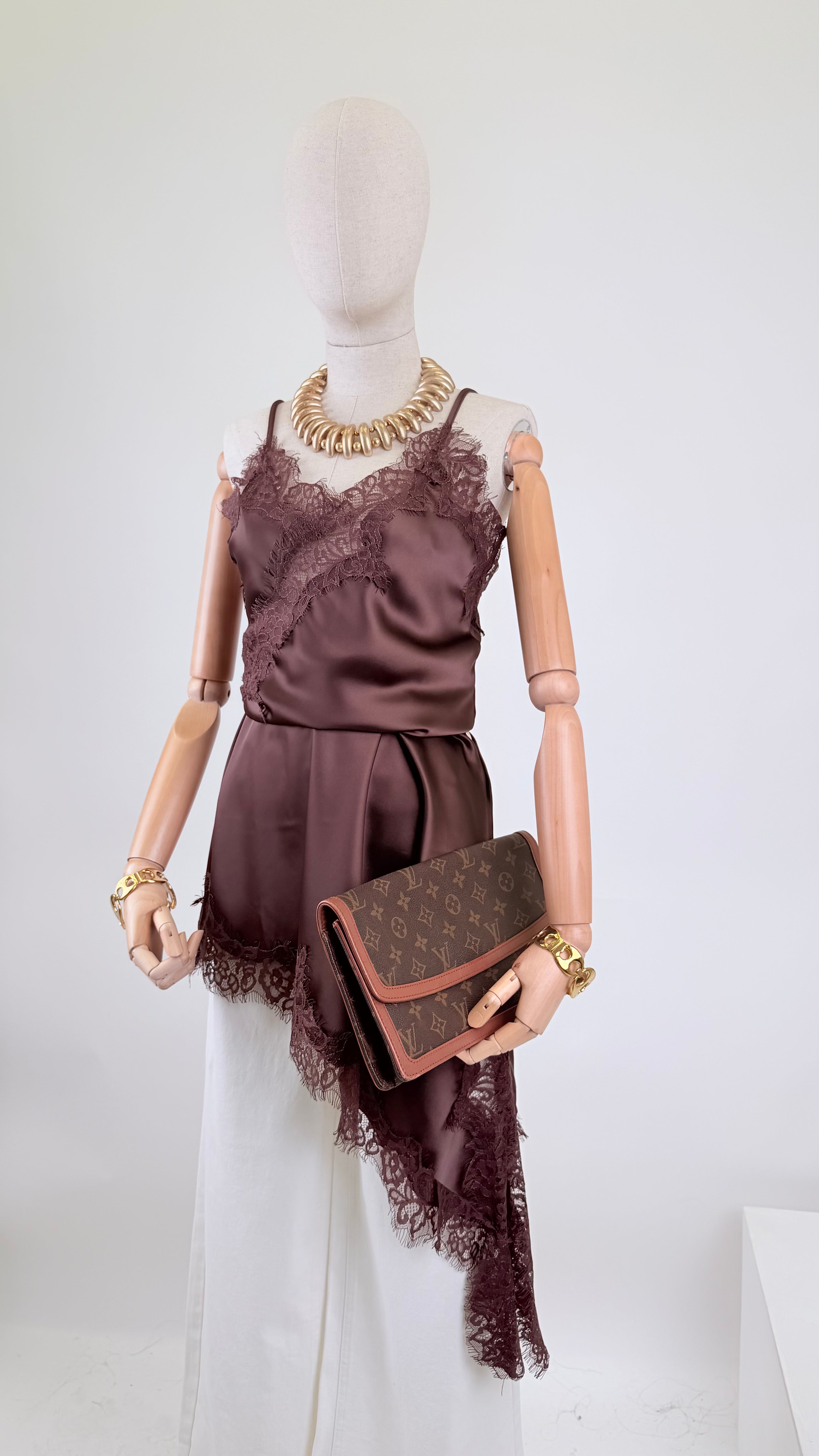 Abito satin choco