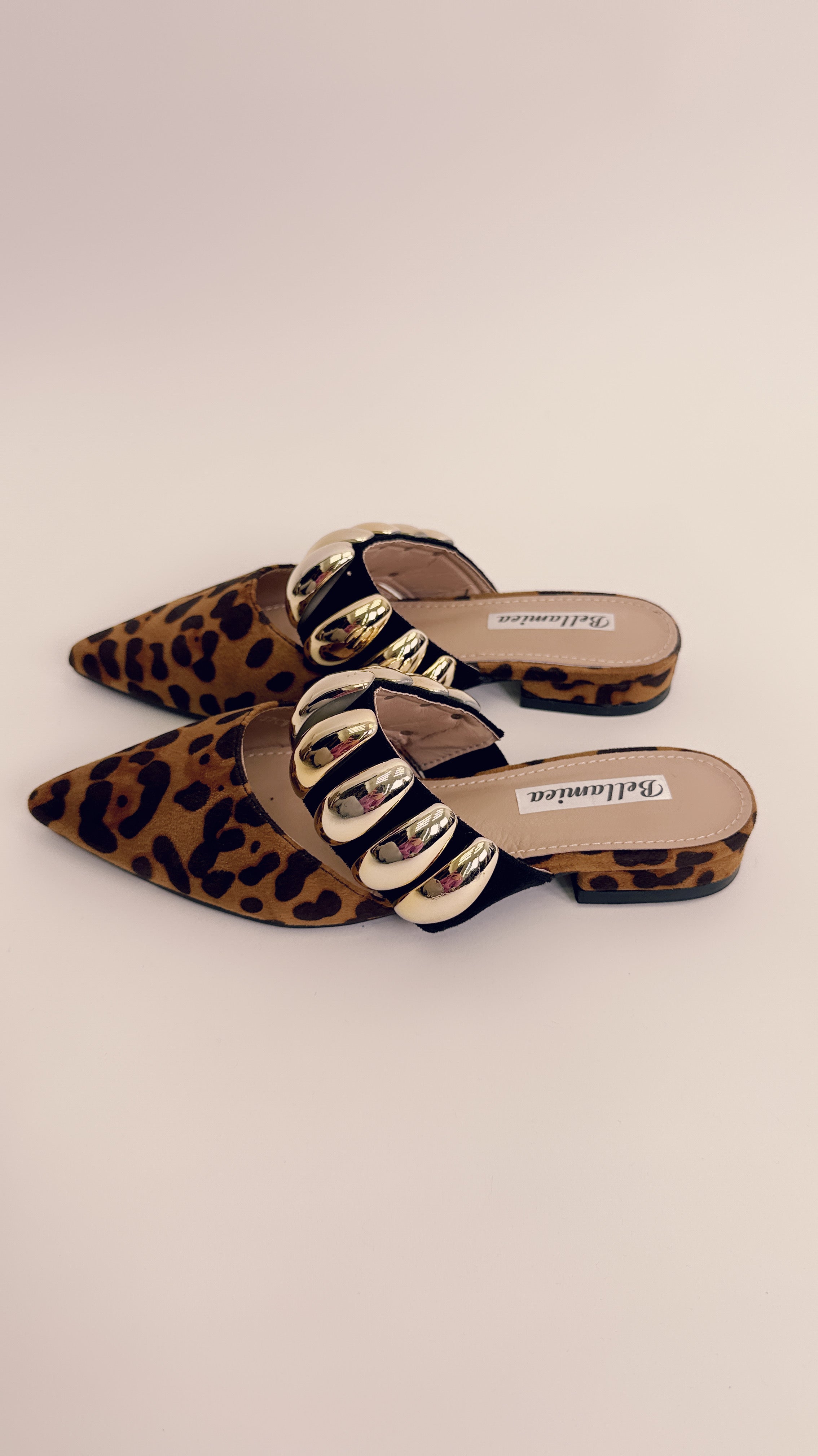 Sabot leopardato dettagli oro