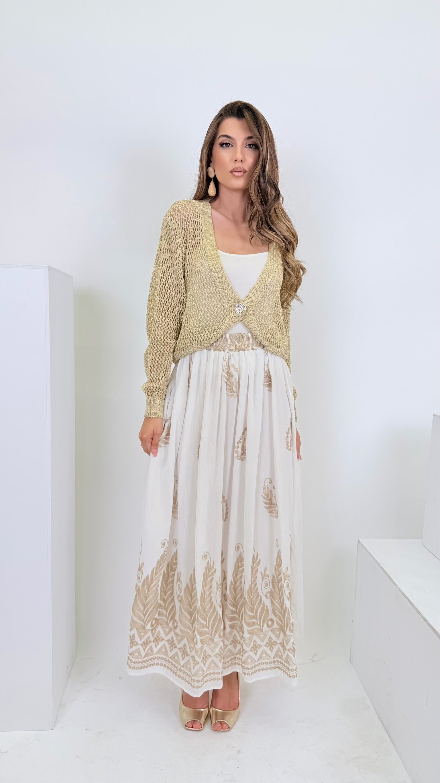 Cardigan in filo gold