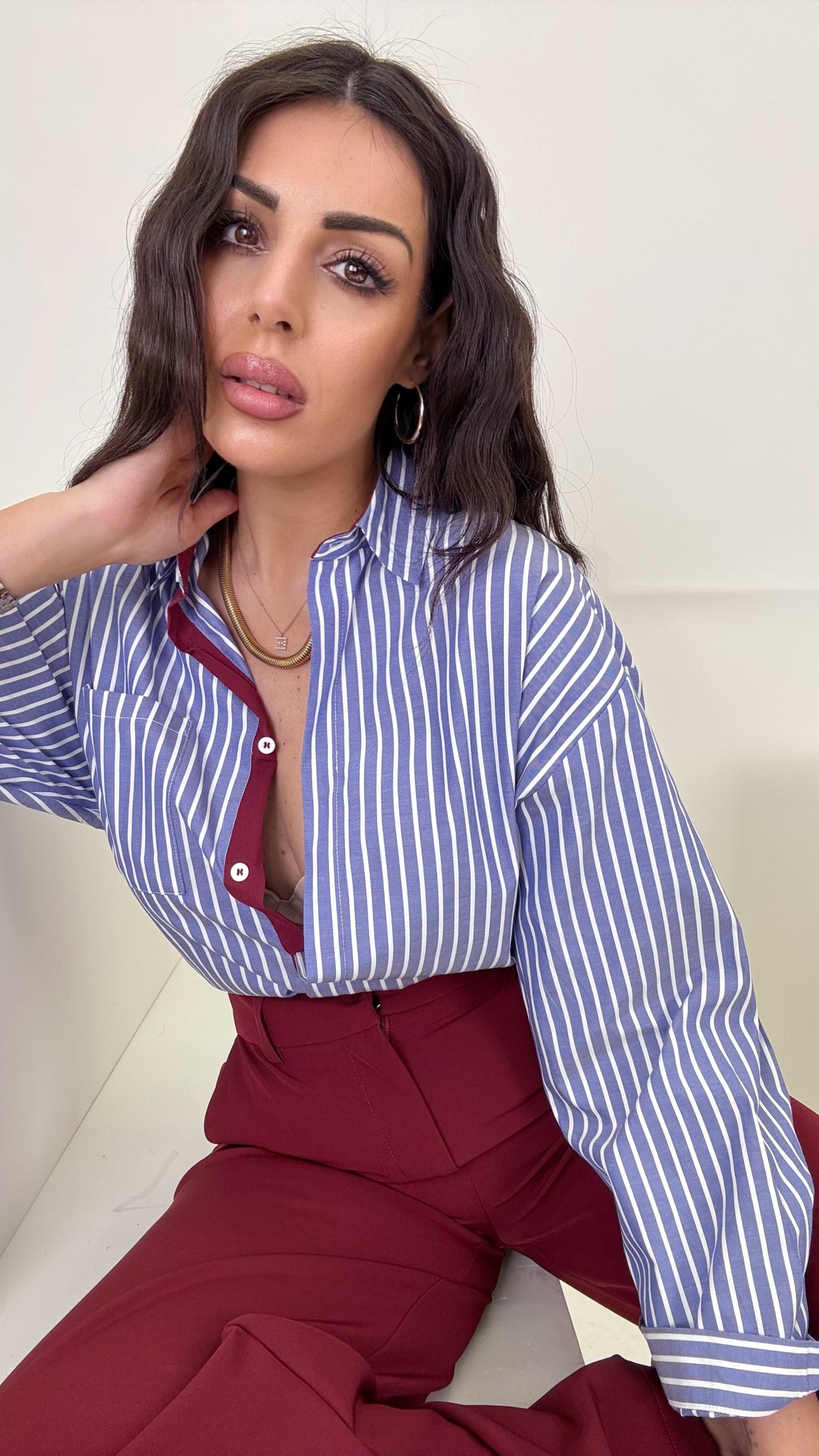 Pantaloni palazzo bordeaux
