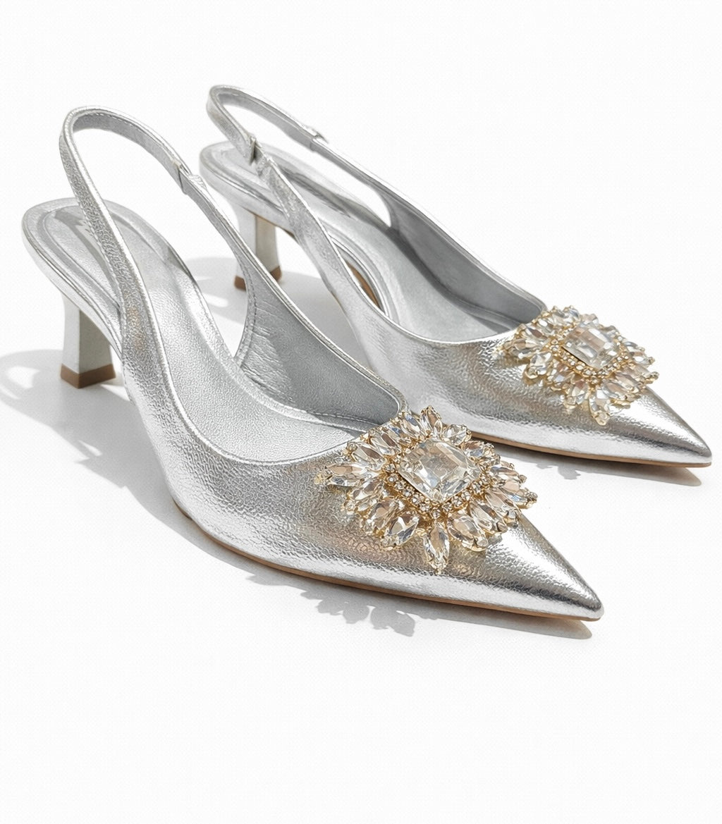 Slingback argento